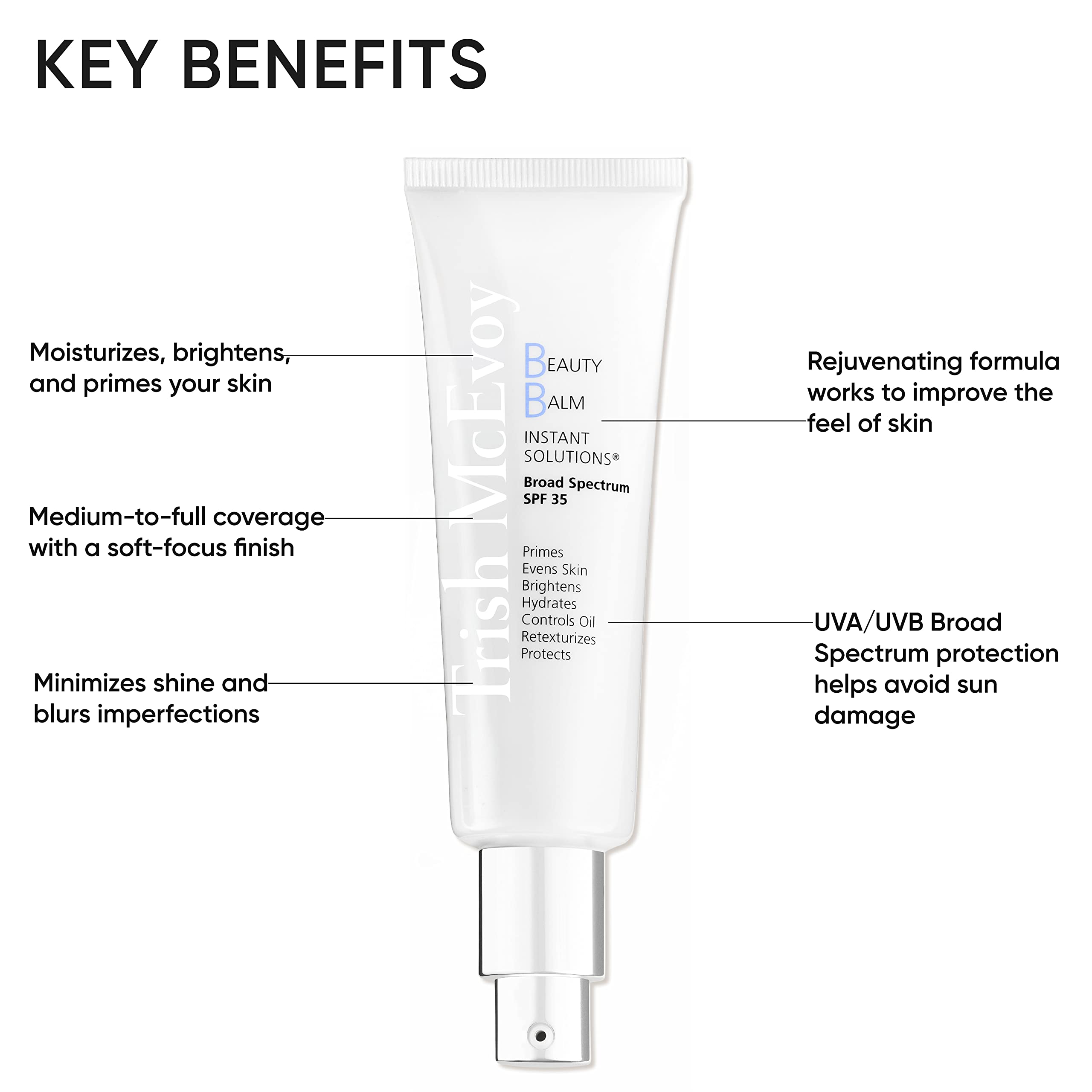 Trish McEvoy Beauty Balm Instant Solutions SPF 35, Shade 1 (Fair- Medium), 55 ml / 1.8 fl oz
