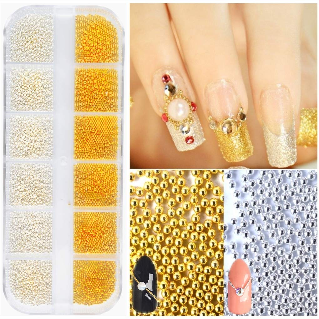 Edittime 5 Boxes Gold & Silver Metal Nail 3D Punk Studs Star Moon Heart Triangle Square Rivet Gems Nail Art Jewels With A Curved