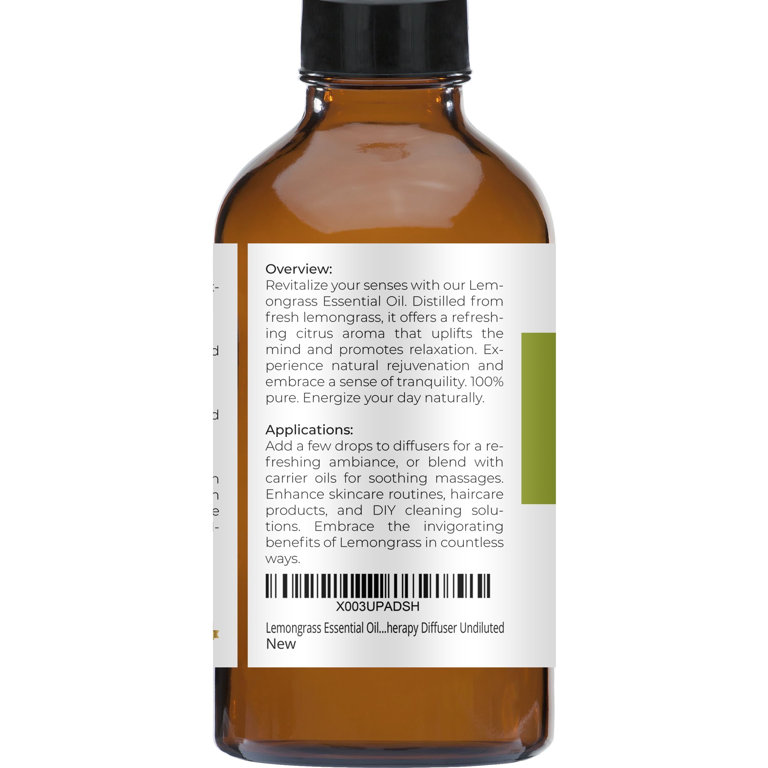 Lemongrass Essential Oil By Velona - 4 Oz | Therapeutic Grade 100% Pure And Natural | For Aromatherapy Diffuser, Massage, Skinca