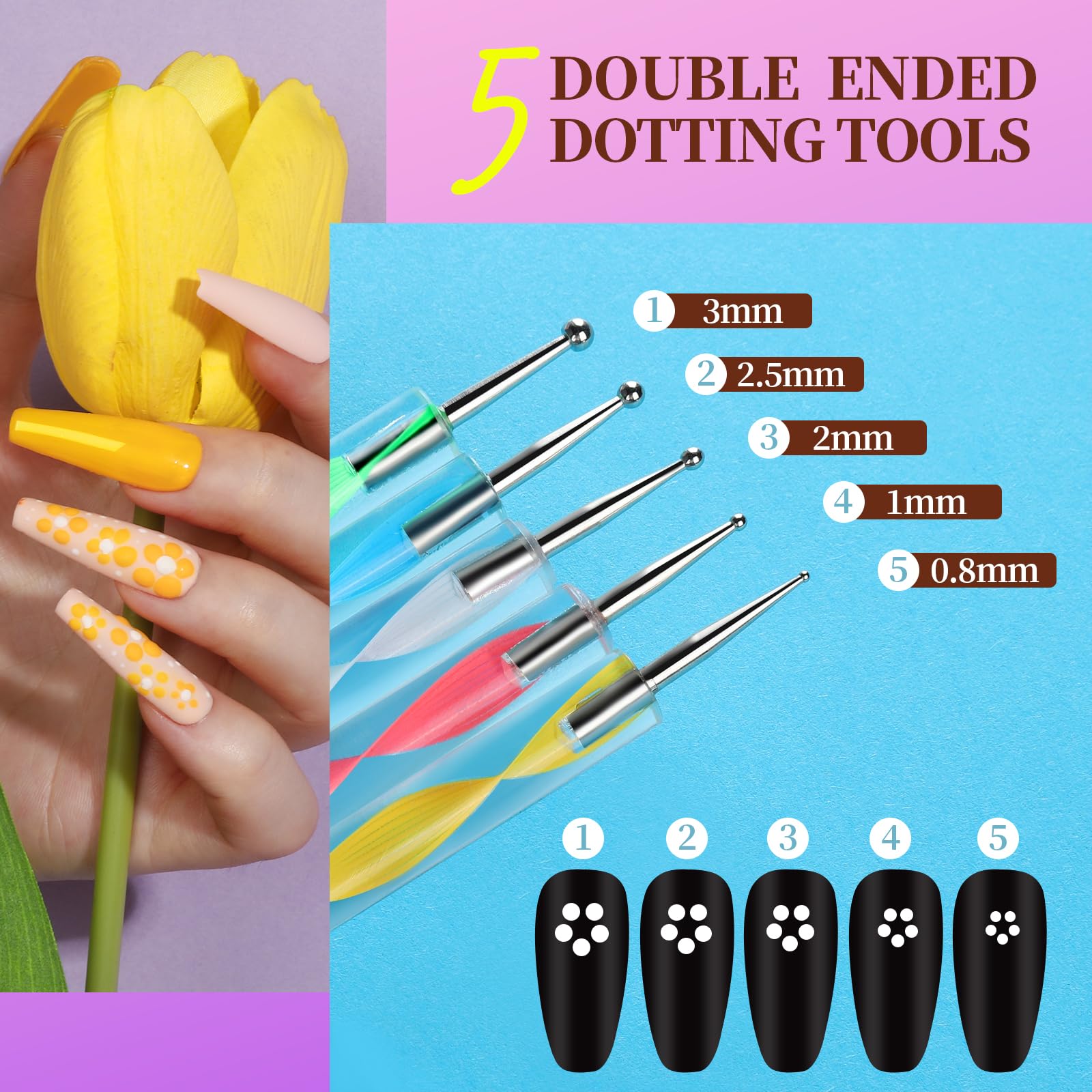 Teenitor Nail Art Kit, Nail Design Kit, Nail Art Tools With Nail Art Brushes Set, Nail Dotting Tools, Nail Rhinestones, Nail Sti