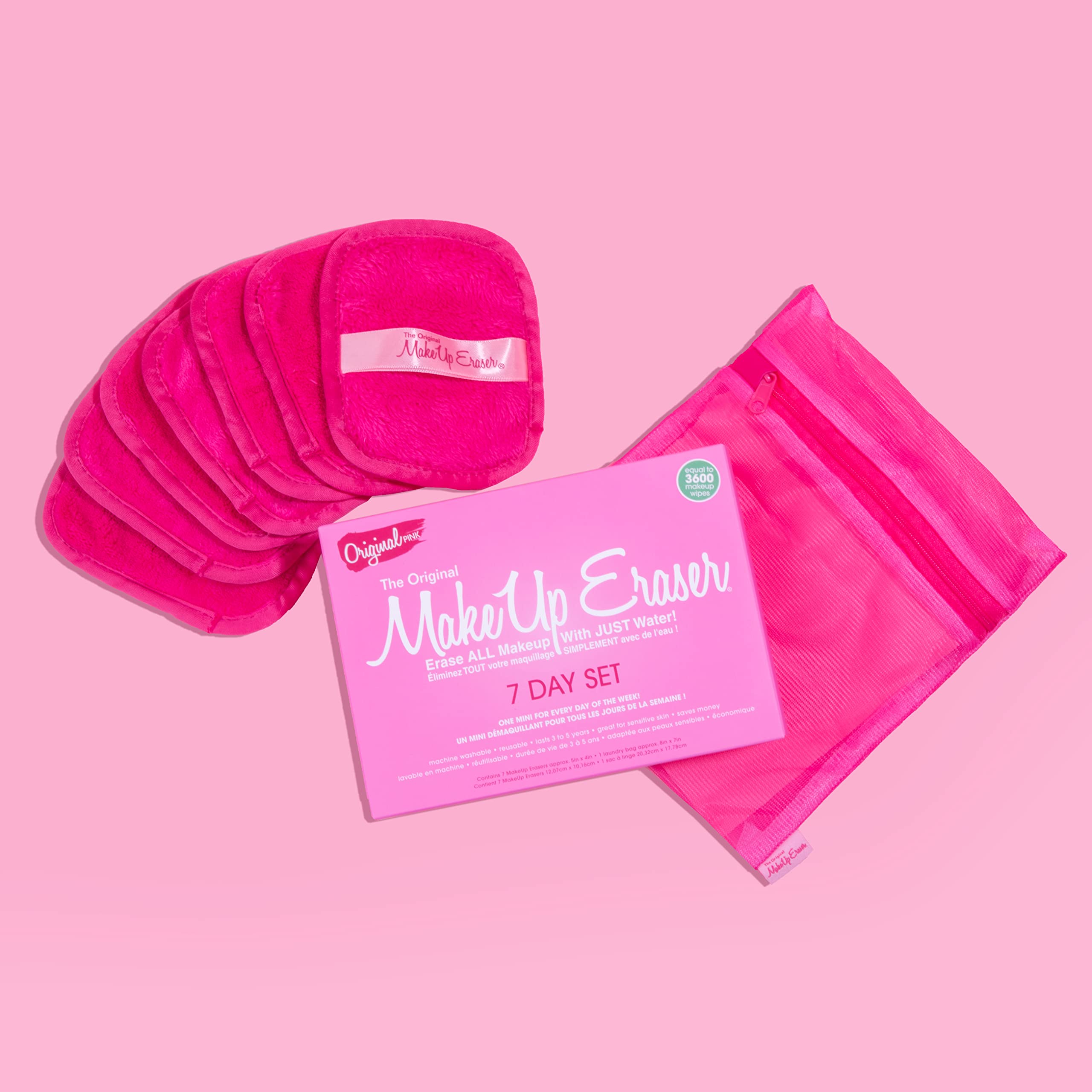 Makeup Eraser, 7-Day Set, Erase All Makeup With Just Water, Including Waterproof Mascara, Eyeliner, Foundation, Lipstick, And Mo