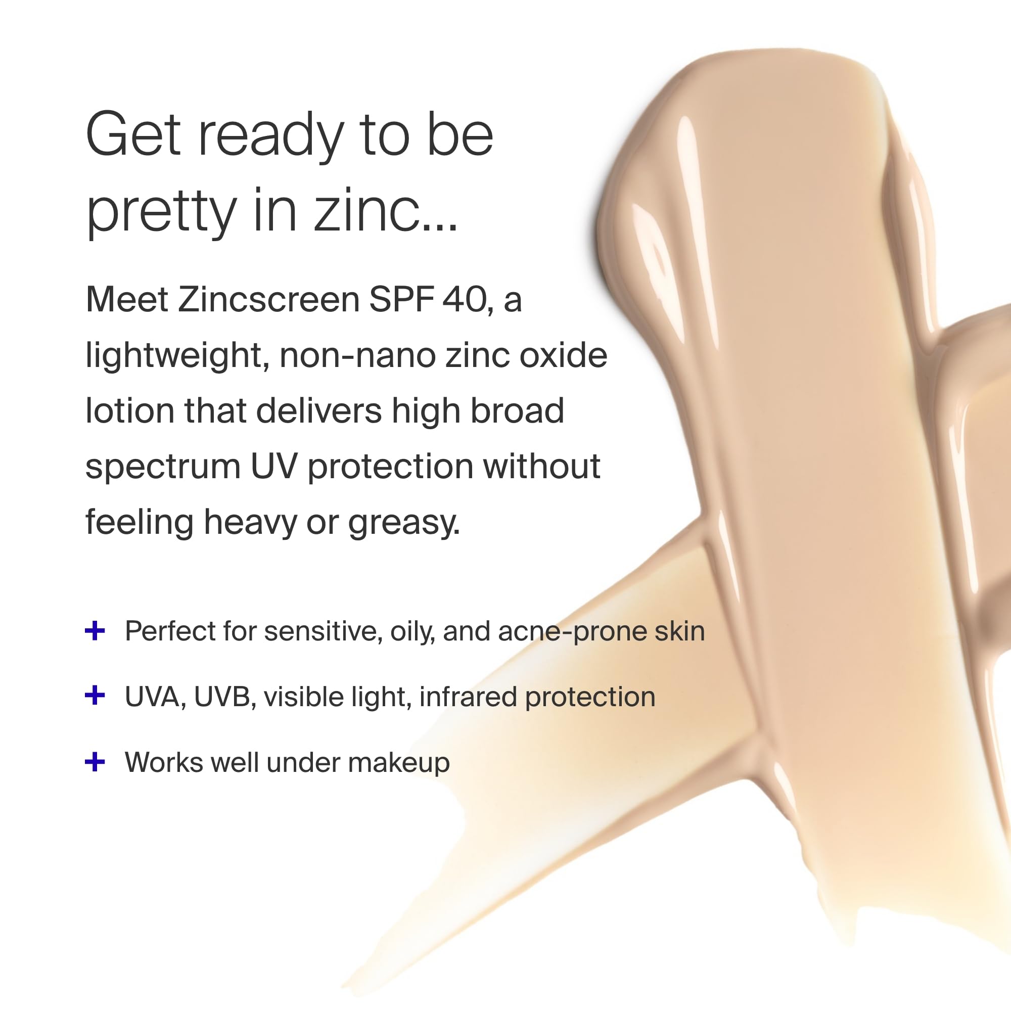 Supergoop! Zincscreen - 1.7 Fl Oz, Pack Of 2 - Spf 40 Pa+++ 100% Mineral Face Lotion & Broad Spectrum Sunscreen - Lightweight, B