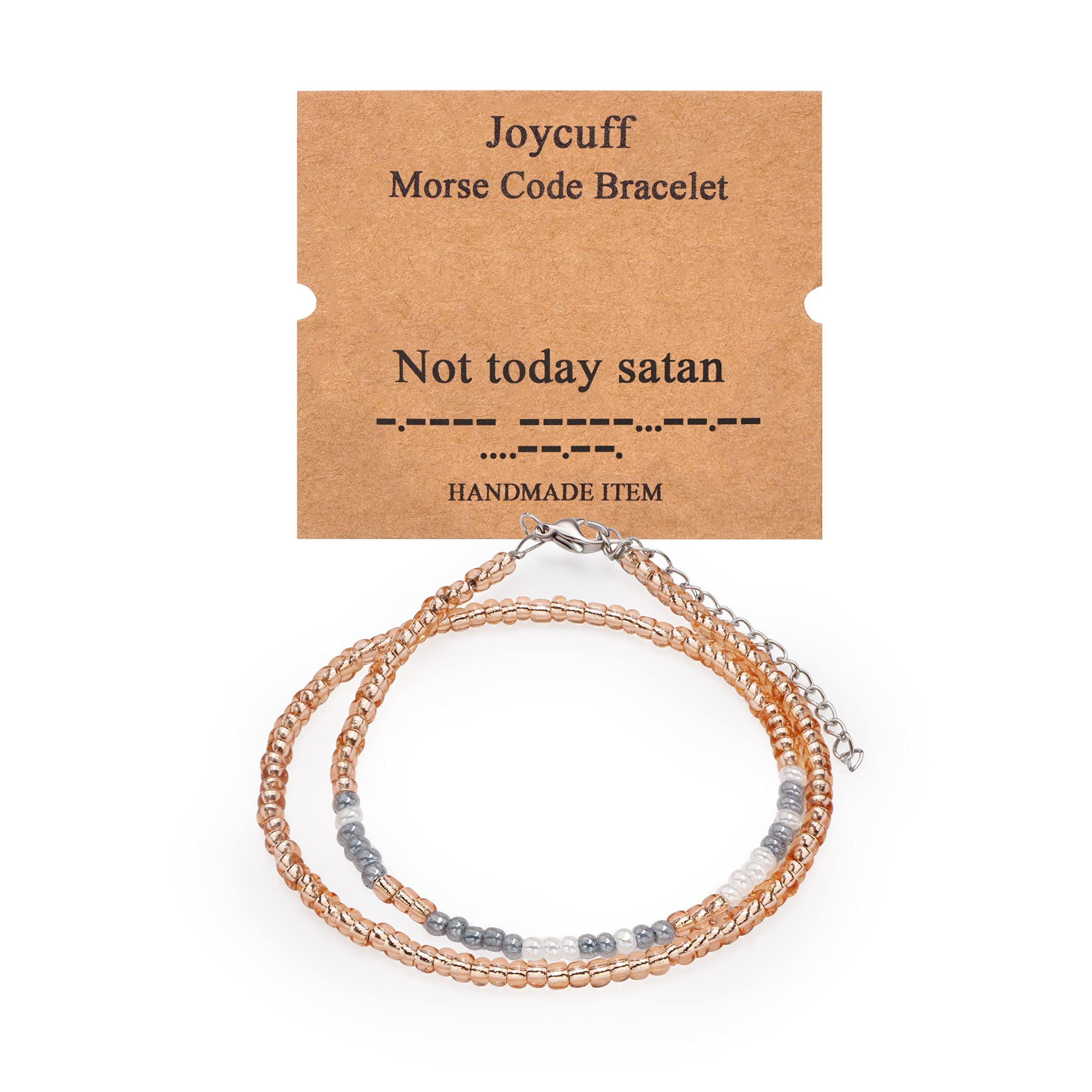 Christian Gifts Morse Code Bracelets for Women Inspirational Gifts for Best Friend Adjustable Bead Wrap Bracelet Handmade Trendy