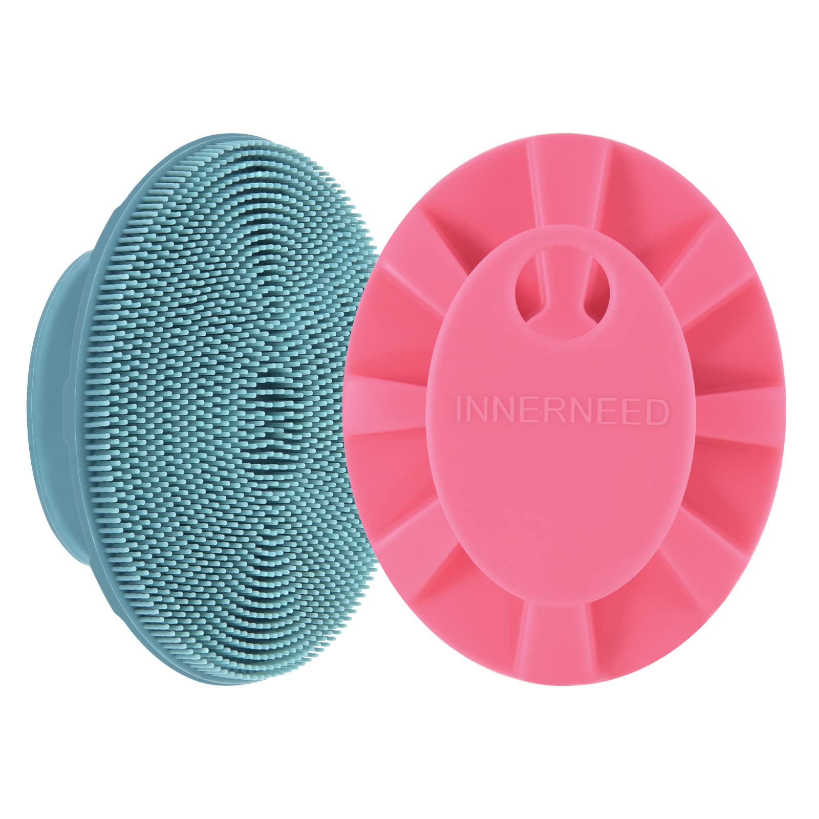 INNERNEED Silicone Face Scrubber, Exfoliating Brush Manual Handheld Facial Cleansing Brush Blackhead Remover, Food-grade Soft Br