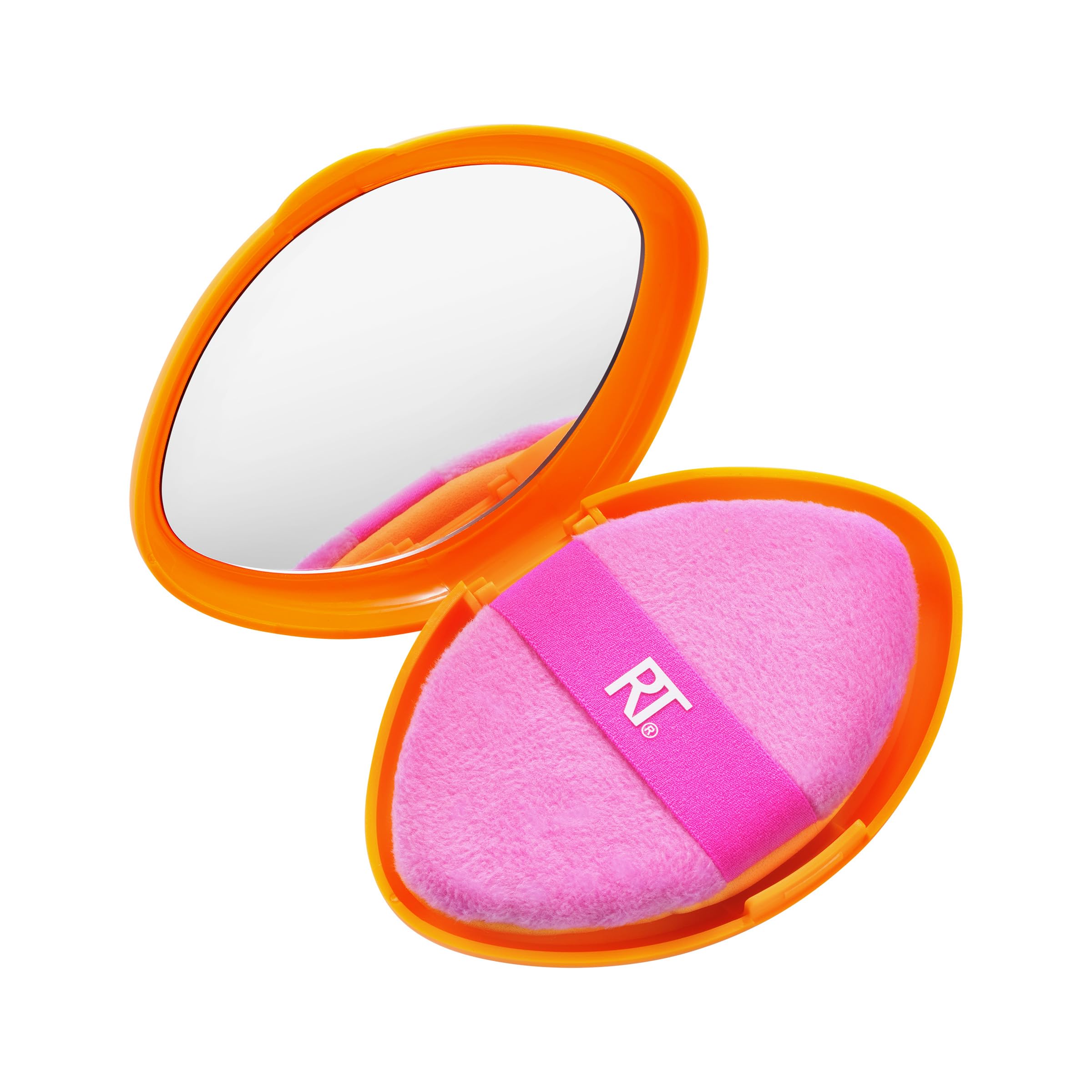 Real Techniques Miracle 2-In-1 Powder Puff + Travel Case, Dual-Sided Makeup Blending Puff, Elastic Band, Precision Makeup Sponge