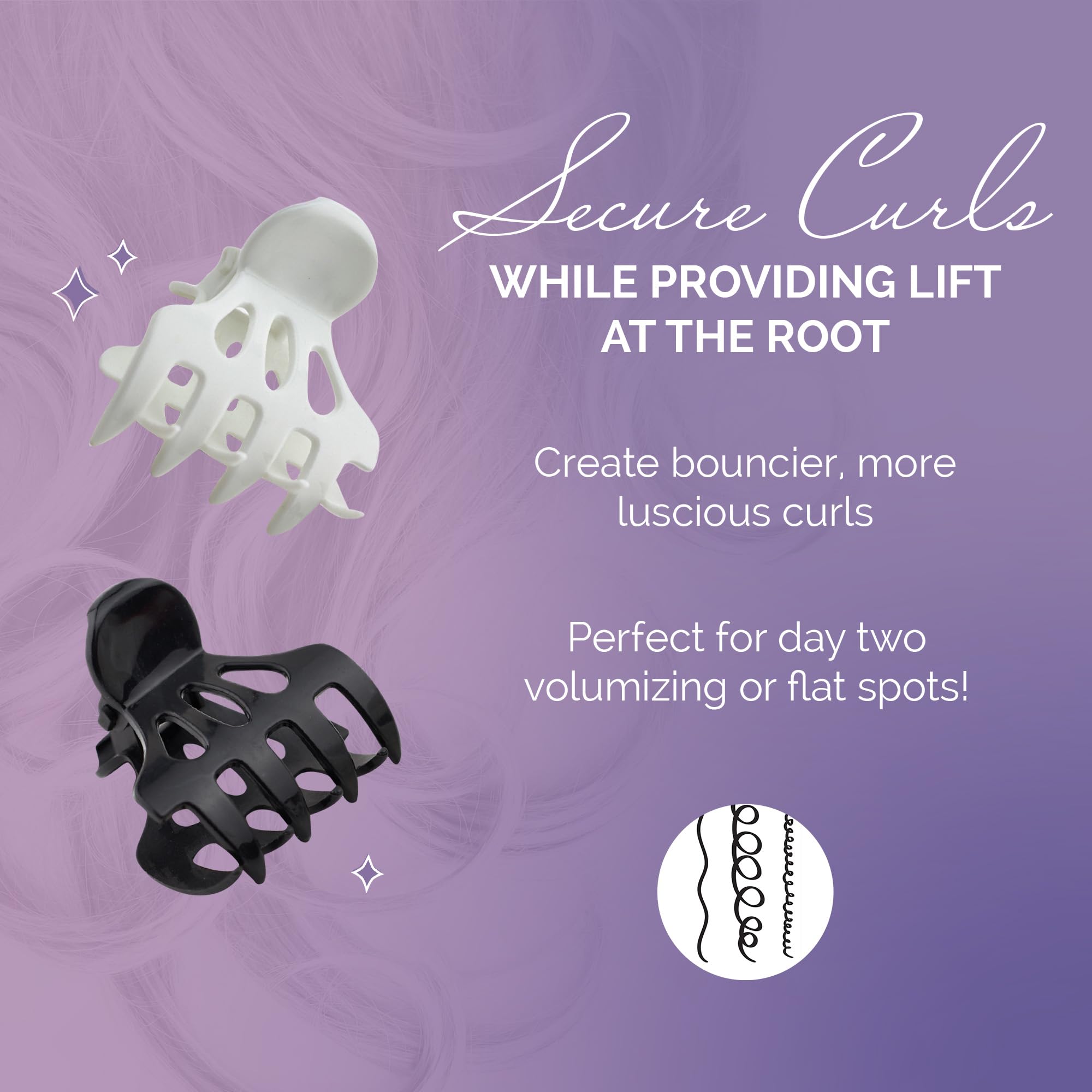 Curl Keeper Claw Clips - 12 Pack of Lightweight Silicone Hair Clips for Thick & Thin Hair, Medium Size, Easy to Clean