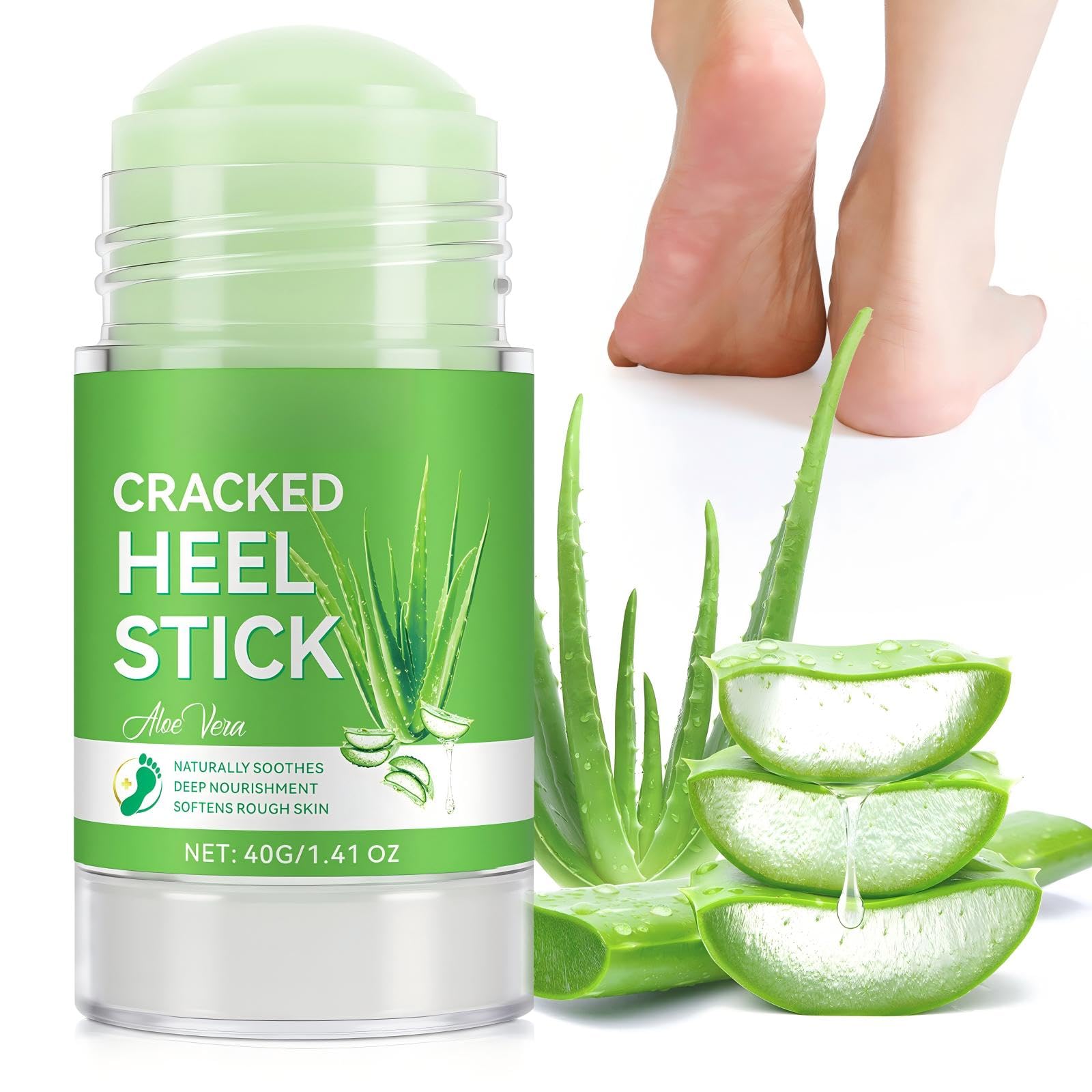 Cracked Heel Care Balm Stick, Aloe Urea Foot Lotion Heel Repair Balm Stick for Dry Cracked Feet, Instant Deep Moisturizing Hydra