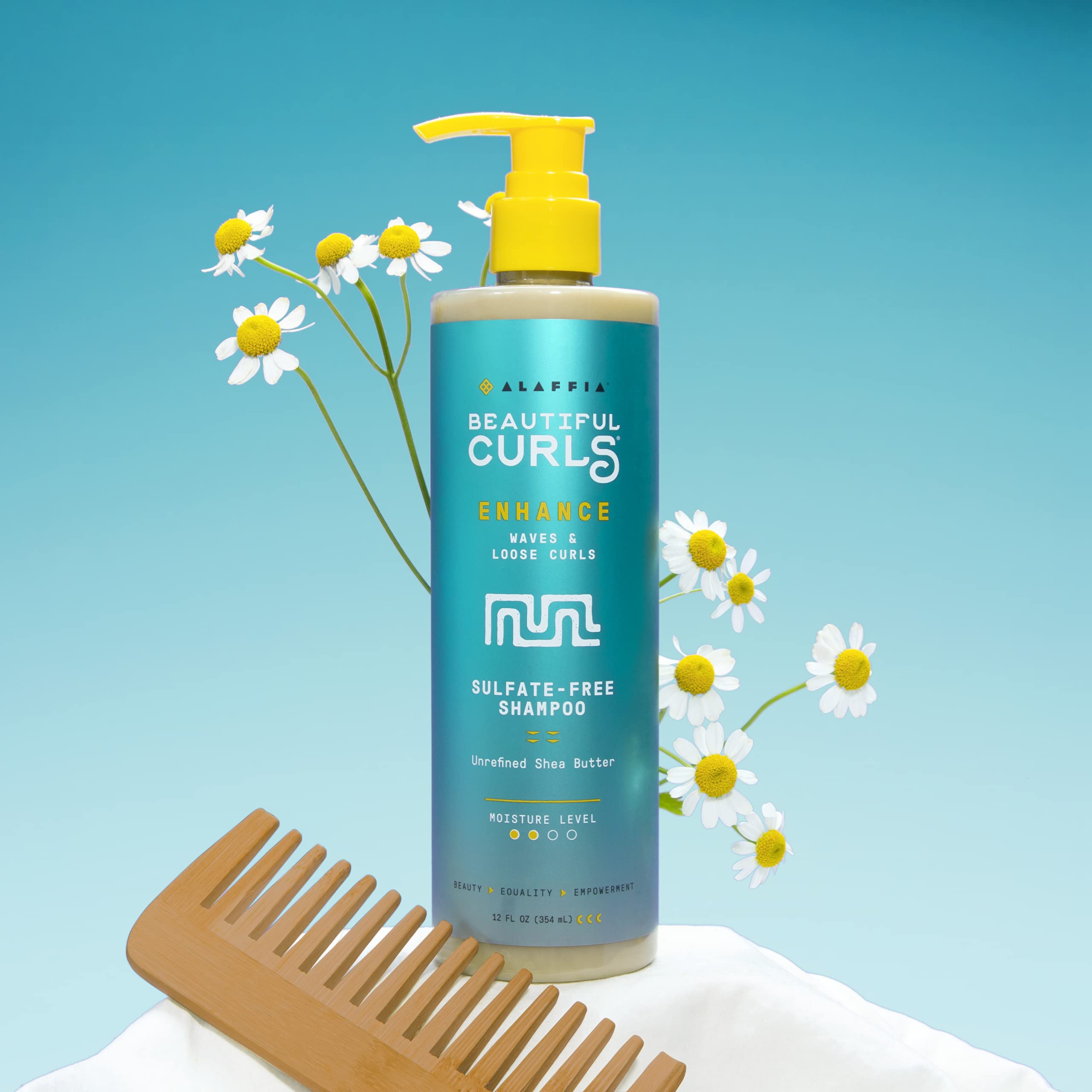 Alaffia Beautiful Curls Curl Enhancing Cream Shampoo, Kinky Curly Hair Products, Natural Shampoo, No Sulfates with Shea Butter,