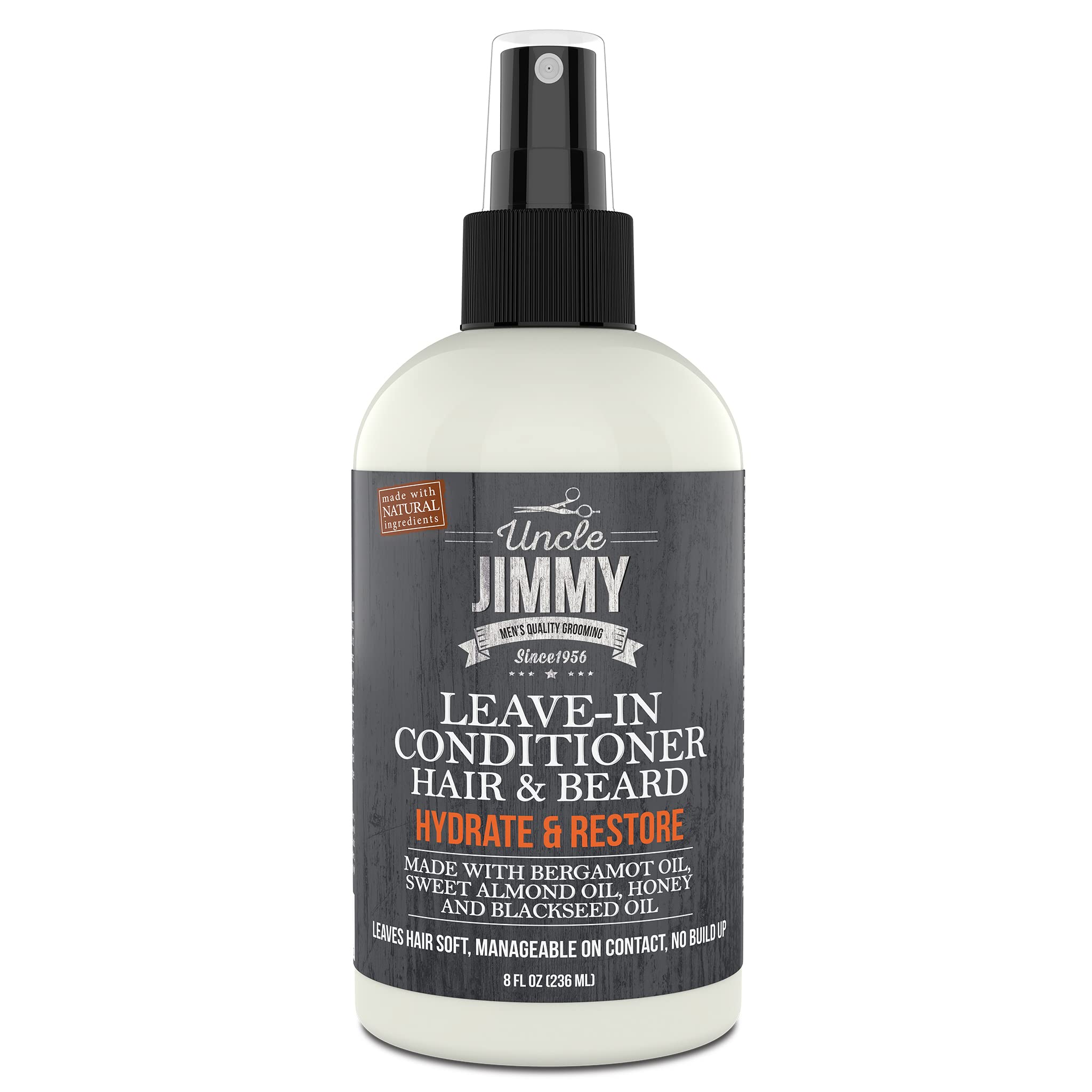 Uncle Jimmy Products Hair & Beard Leave-In Beard Conditioner For Softening Hair, Hydrating Skin, Eliminating Beard Dandruff, Hea