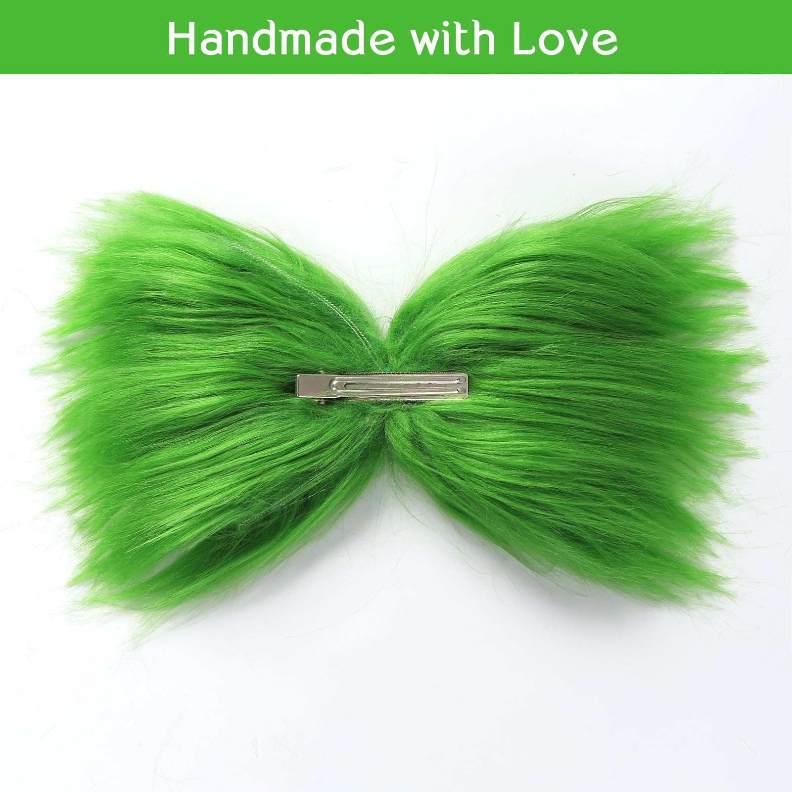Big Green Furry Hair Bow Christmas Hair Clip Tree Decorations Women Hair Accessories