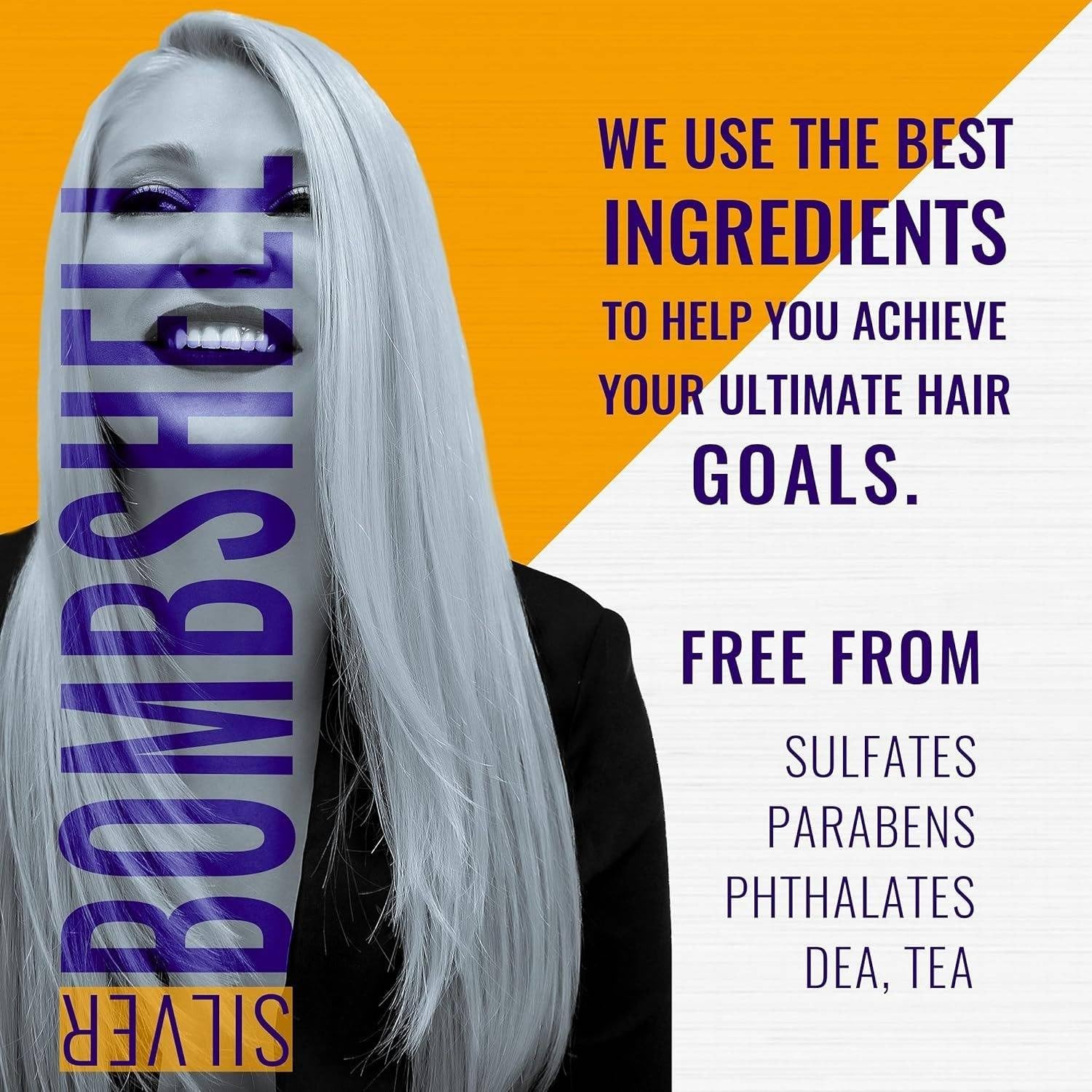 Gk Hair Global Keratin Silver Bombshell Purple Shampoo (24 Fl Oz/710Ml) For Blonde, Platinum, Ash, Silver & Gray Hair Moisturize