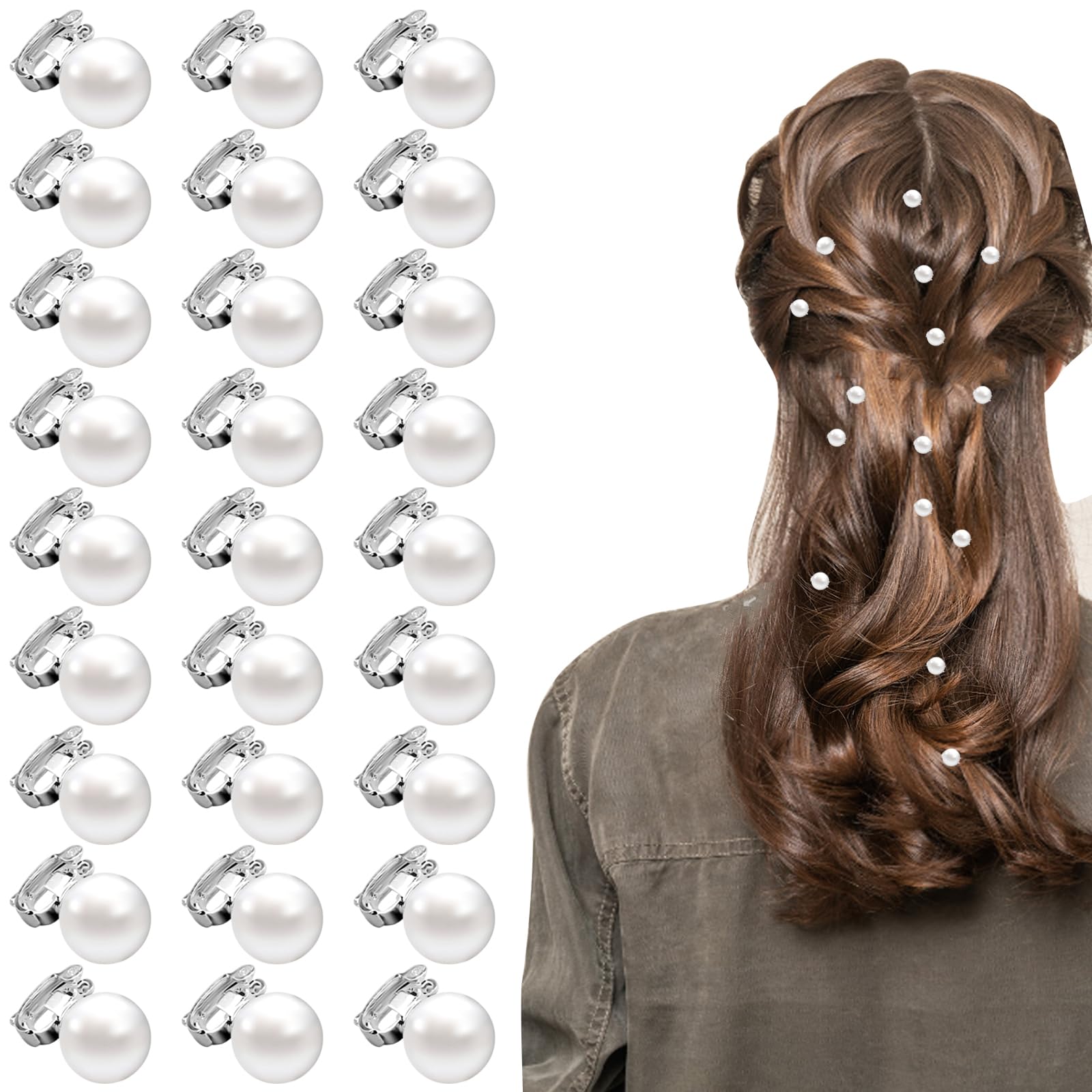 30Pcs Hair Pearls Hair Clips, Mini Pearl Bobby Pins White Pearls for Hair, Cute Wedding Hair Clips Pearl Barrettes for Women Gir