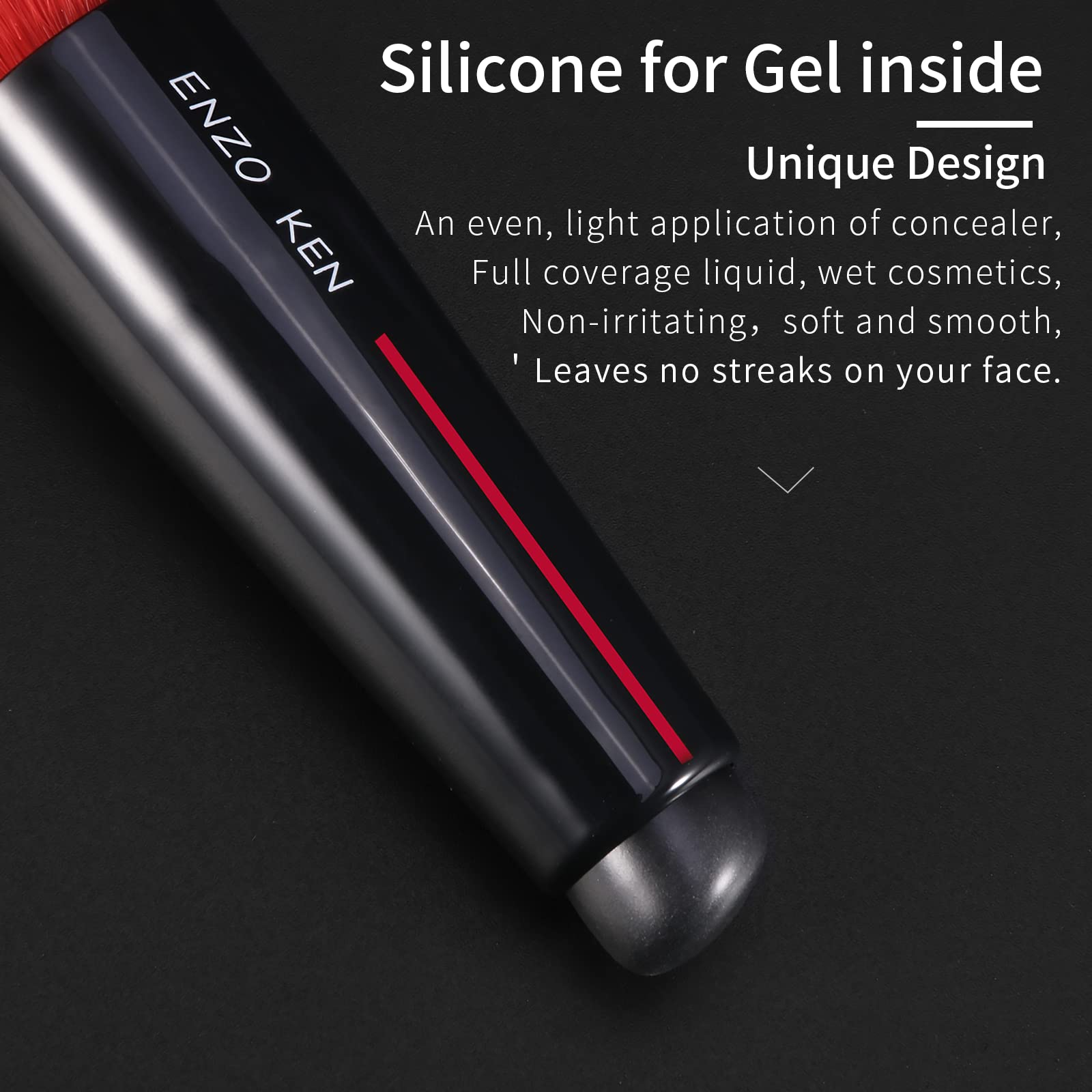 Enzo Ken Angled Concealer Brush Under Eye, Concealer Brush & Kabuki Foundation Brush, Angle Concealer Brush, Liquid Foundation B