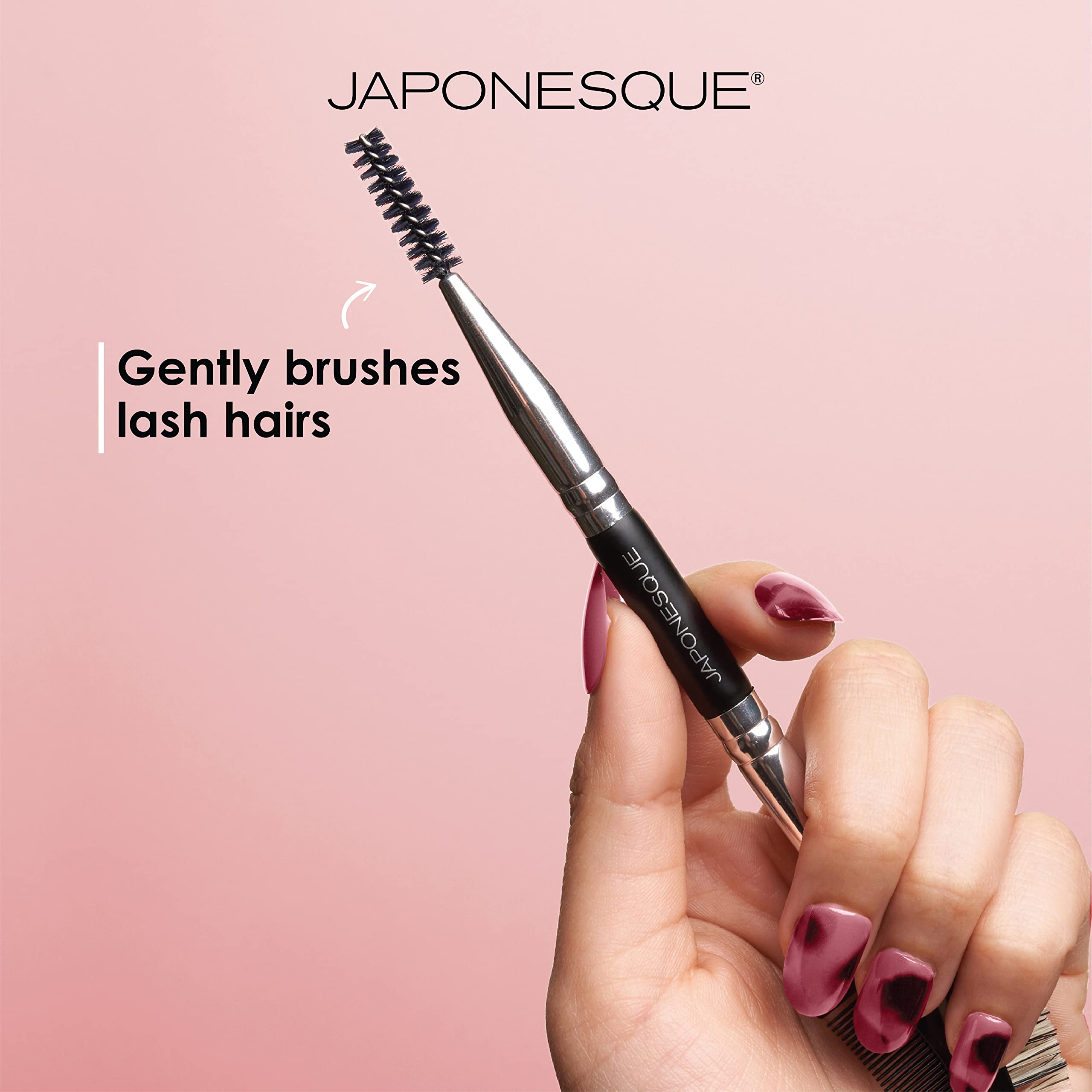 Japonesque Brow & Lash Shaper With 3 Different Spoolie Brushes, For Separating Lashes, Eliminating Mascara Clumps, And Grooming
