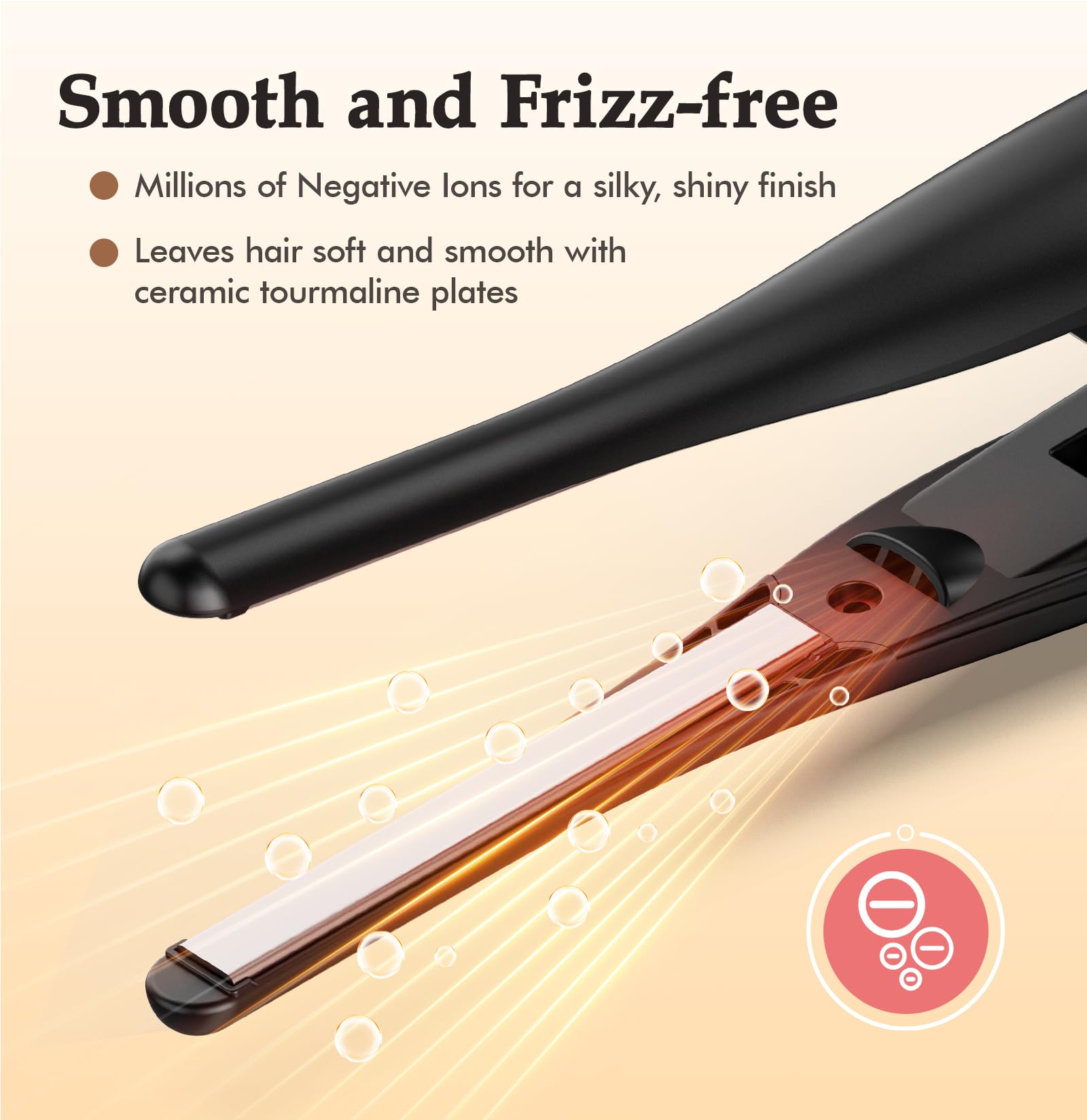 Small Flat Iron, 3/10 Pencil Flat Iron for Short Hair, Pixie Cut and Bangs, Negative Ions Small Hair Straightener for Edges with