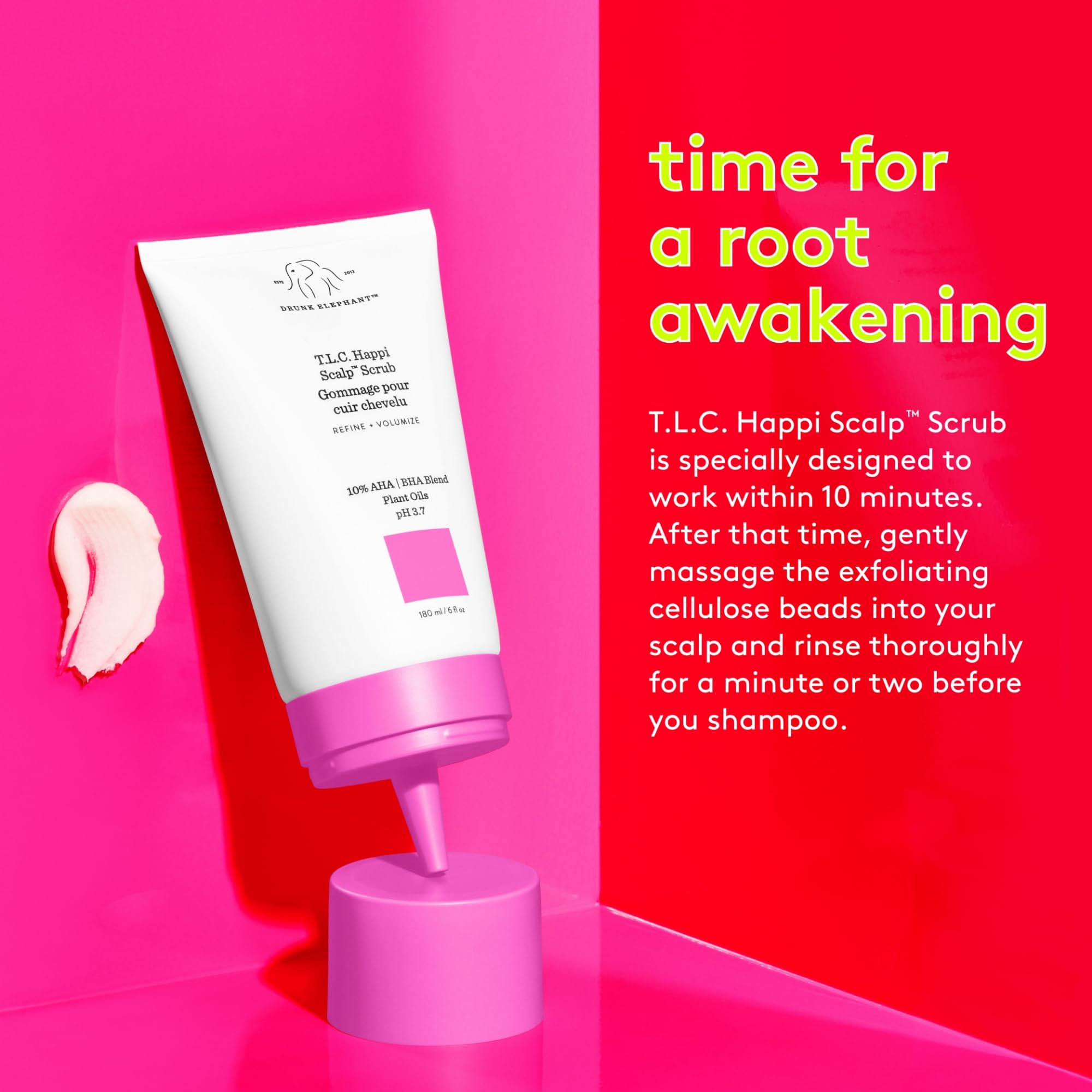 Drunk Elephant T.L.C. Happi Scalp Scrub - 180 ml/6 fl oz - Clean Clinical - Sulfate-Free - Cruelty-Free - Dermatologist-Tested -