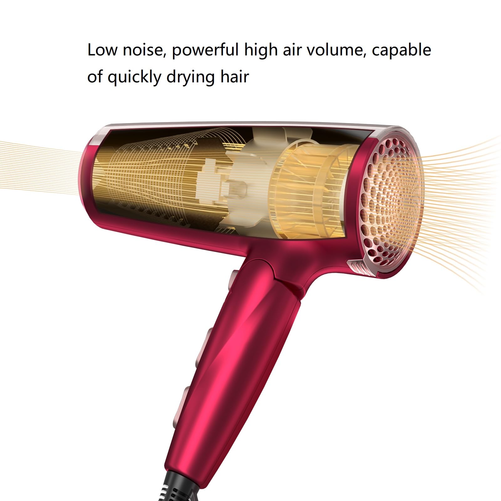 CONFU Professional 1875W Hair Dryer, Foldable Blow Dryers Ceramic Tourmaline Hair Dryer, Fast Drying Hairdryer with Concentrator