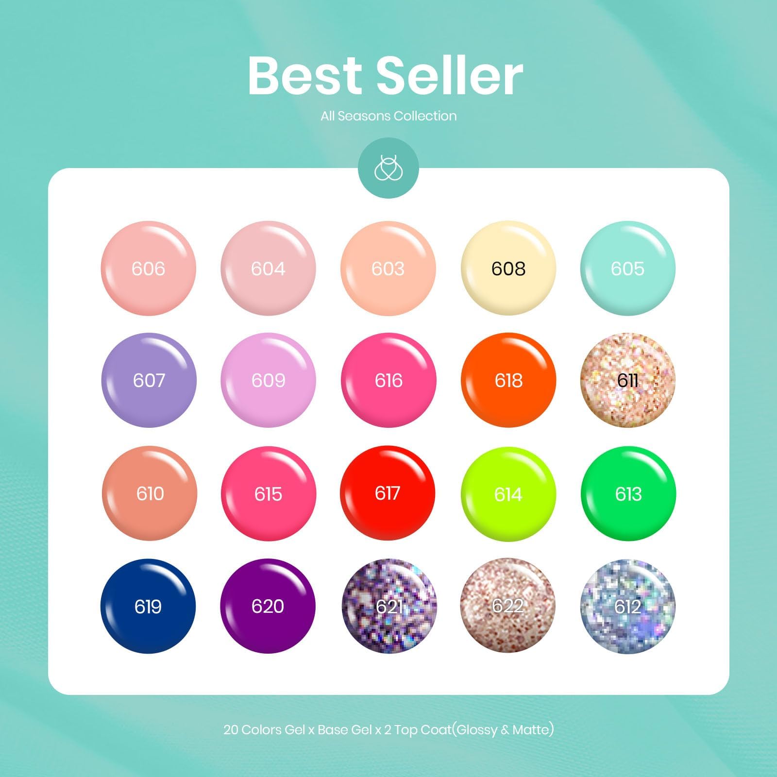 Beetles Spring Gel Nail Polish Set 23Pcs Pastel Bright Colors Gel Polish Kit Red Hot Pink Neon Gel Polish With Base Gel Top Coat