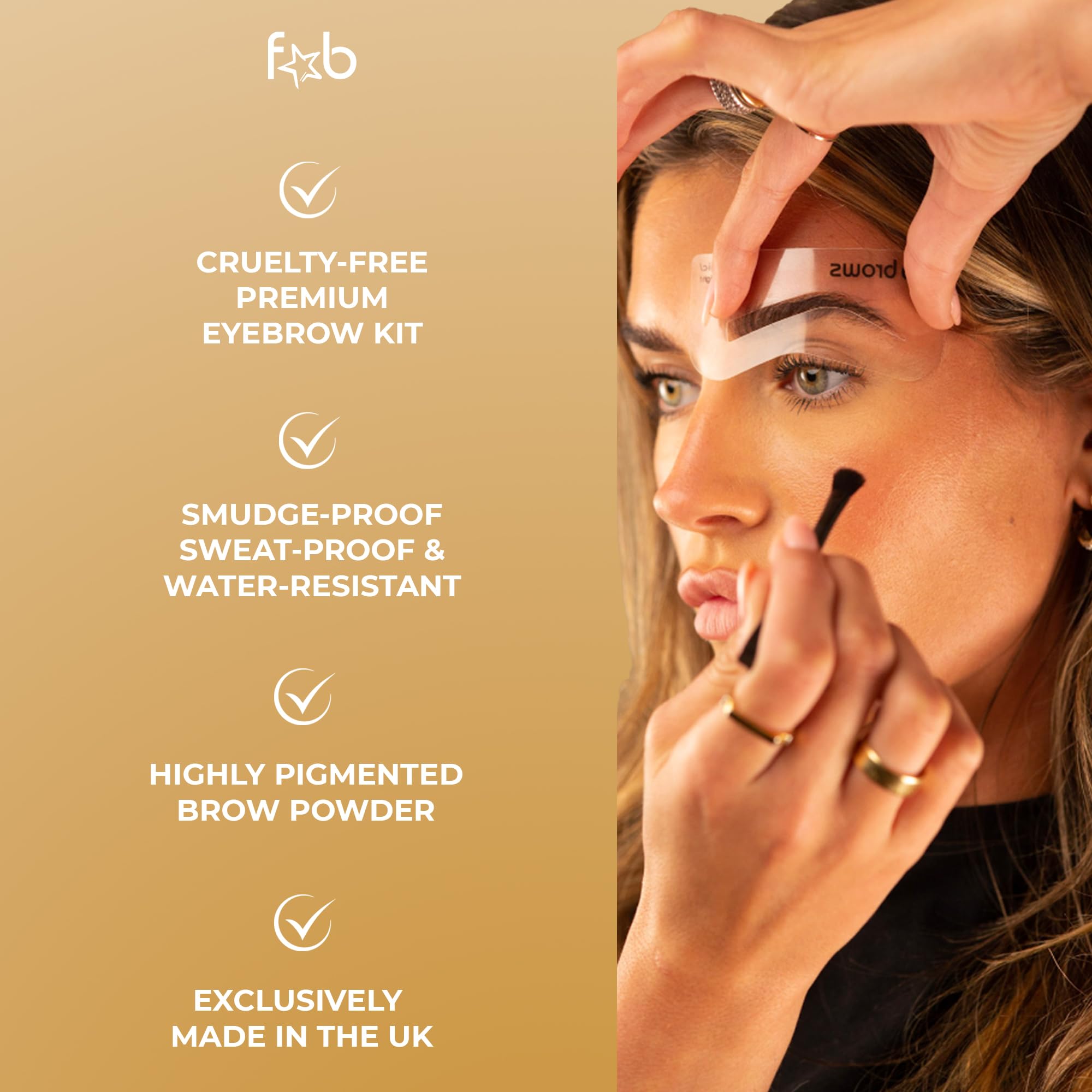 Fab Brows Duo Eyebrow Kit, Ultimate Brow Kit With Compact Powder Mirror And Eyebrow Shaper, Waterproof Eye Makeup Contour Palett