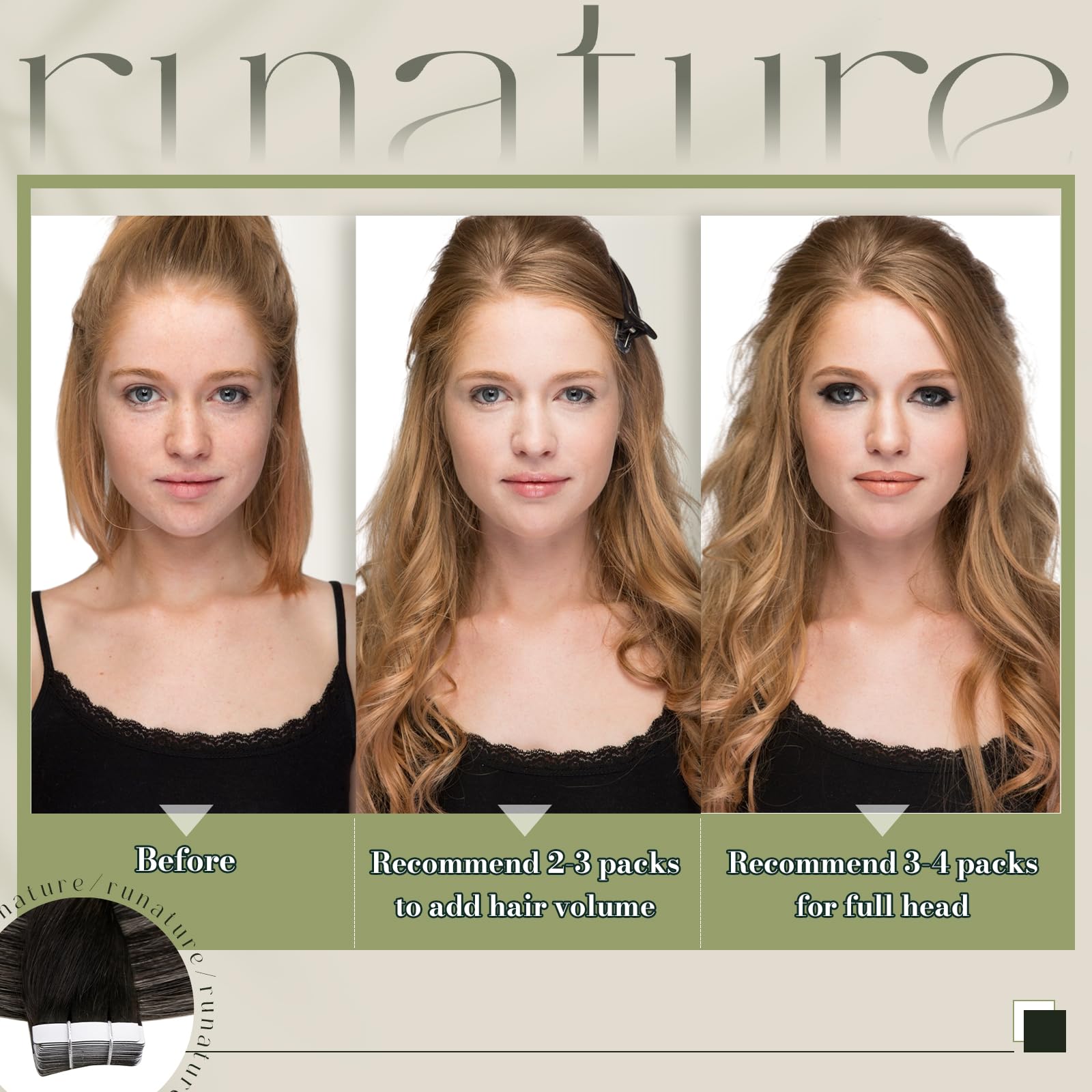 Runature 20 Inch Invisible Tape In Hair Extensions Human Hair Ombre Black To Silver Straight Human Hair Tape In Extensions Doubl