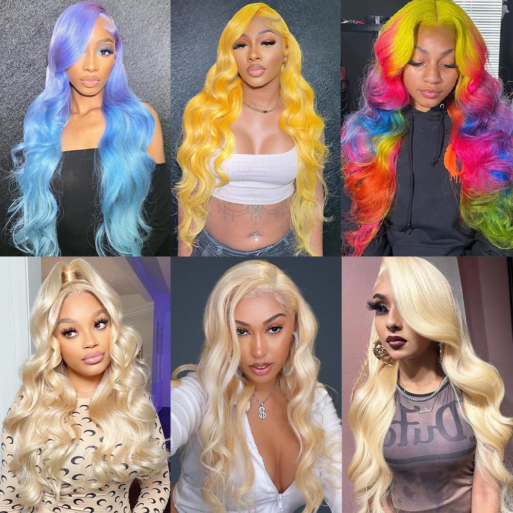 Avolo 613 Lace Front Wig Human Hair 13X6 Transparent Lace Blonde Lace Front Wigs Human Hair Pre Plucked 613 Body Wave Lace Front