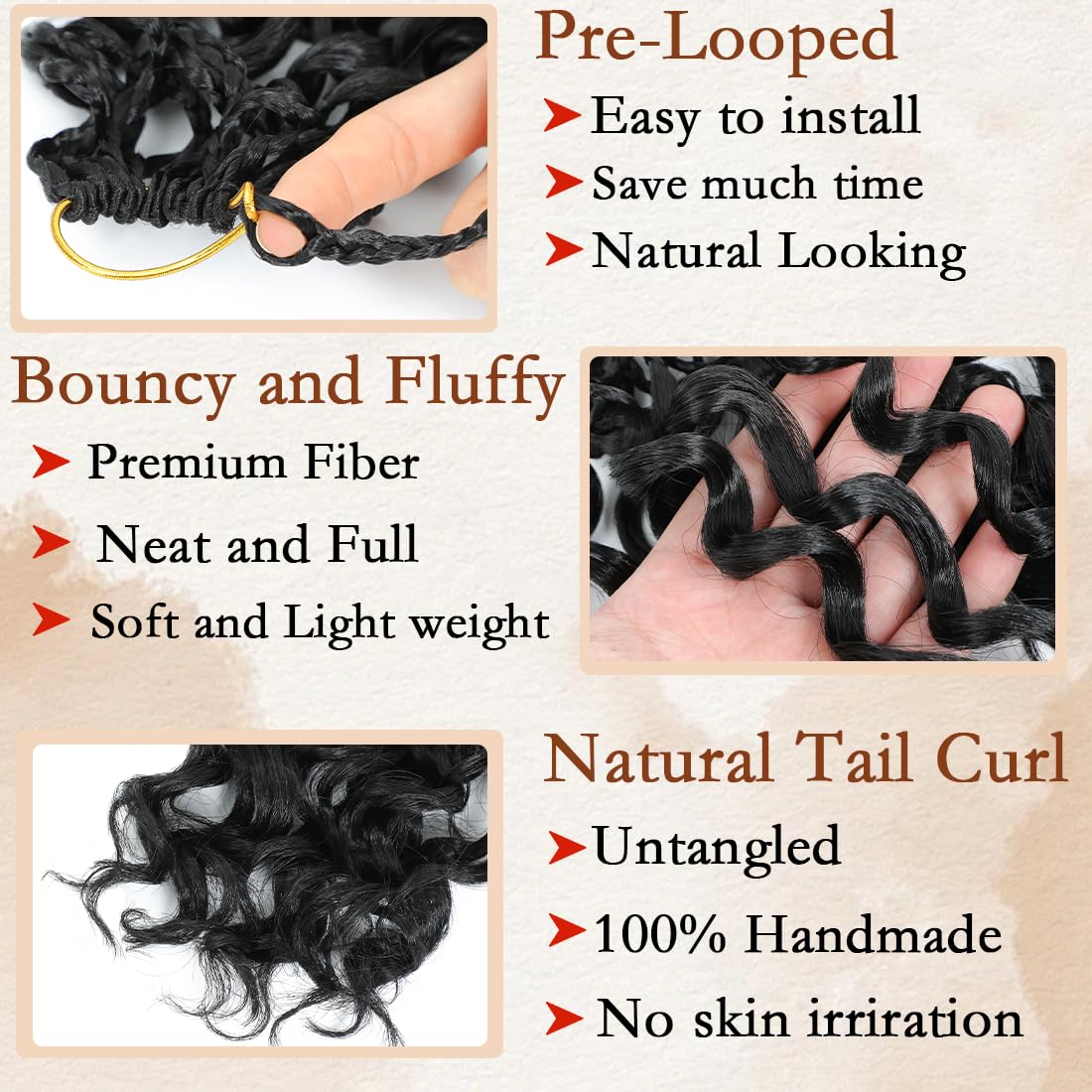 Pre Looped Gogo Curl Crochet Hair 12 Inch 8 Packs Pre Twisted Short Curly Crochet Hair For Black Women Ocean Wave Crochet Hair W