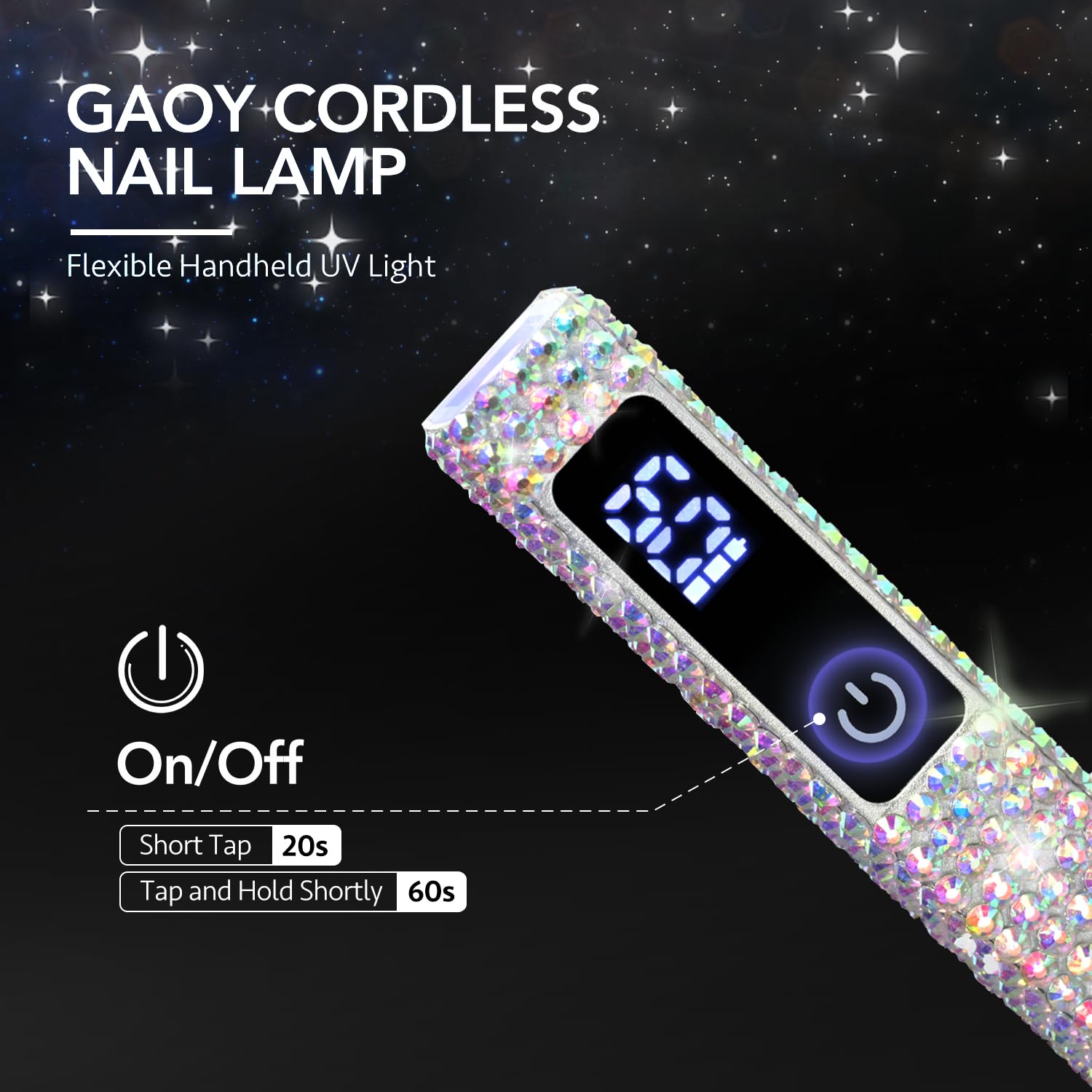 GAOY Handheld UV Light for Gel Nails, Mini Nail Light, Portable LED Nail Lamp, Cordless Rechargeable USB Nail Dryer for Fast Cur