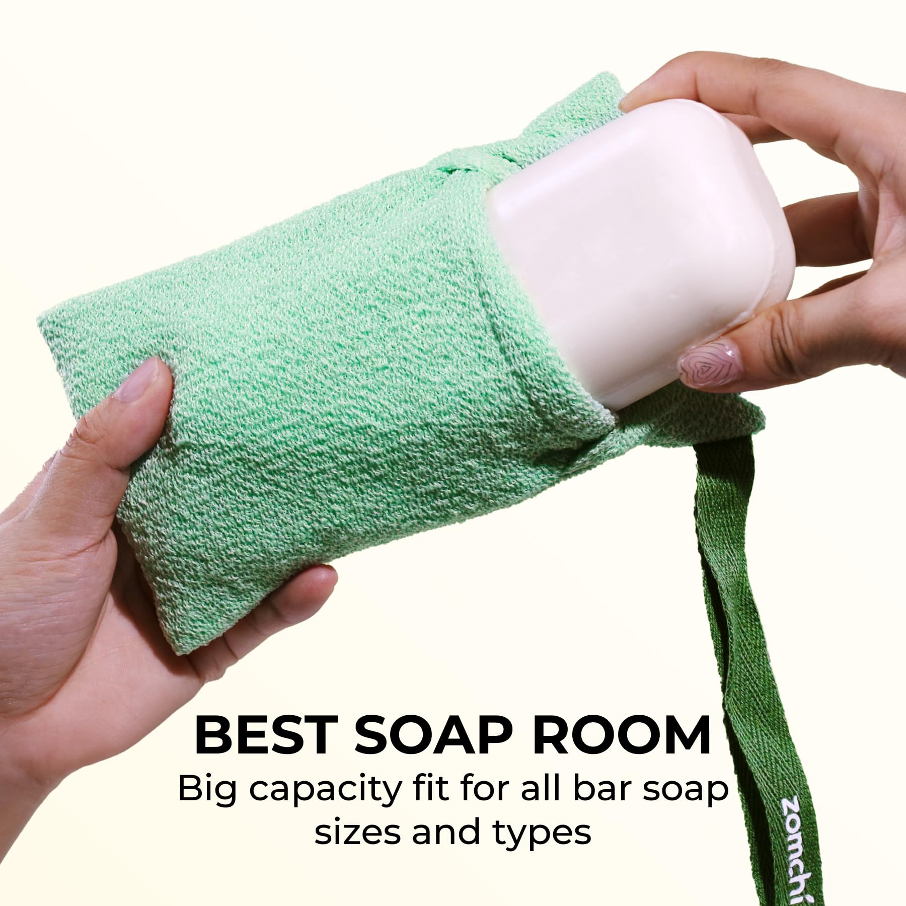 Zomchi 2 Pieces Bar Soap Saver Bags With Different Roughness, Exfoliating Soap Bags For Body Wash, Foaming Soap Holder For Showe