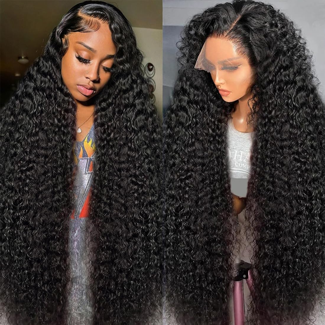 Huichu 13X6 250 Density Water Wave Lace Front Wigs Human Hair Glueless Wigs Human Hair Pre Plucked Pre Cut Deep Wave Hd Transpar