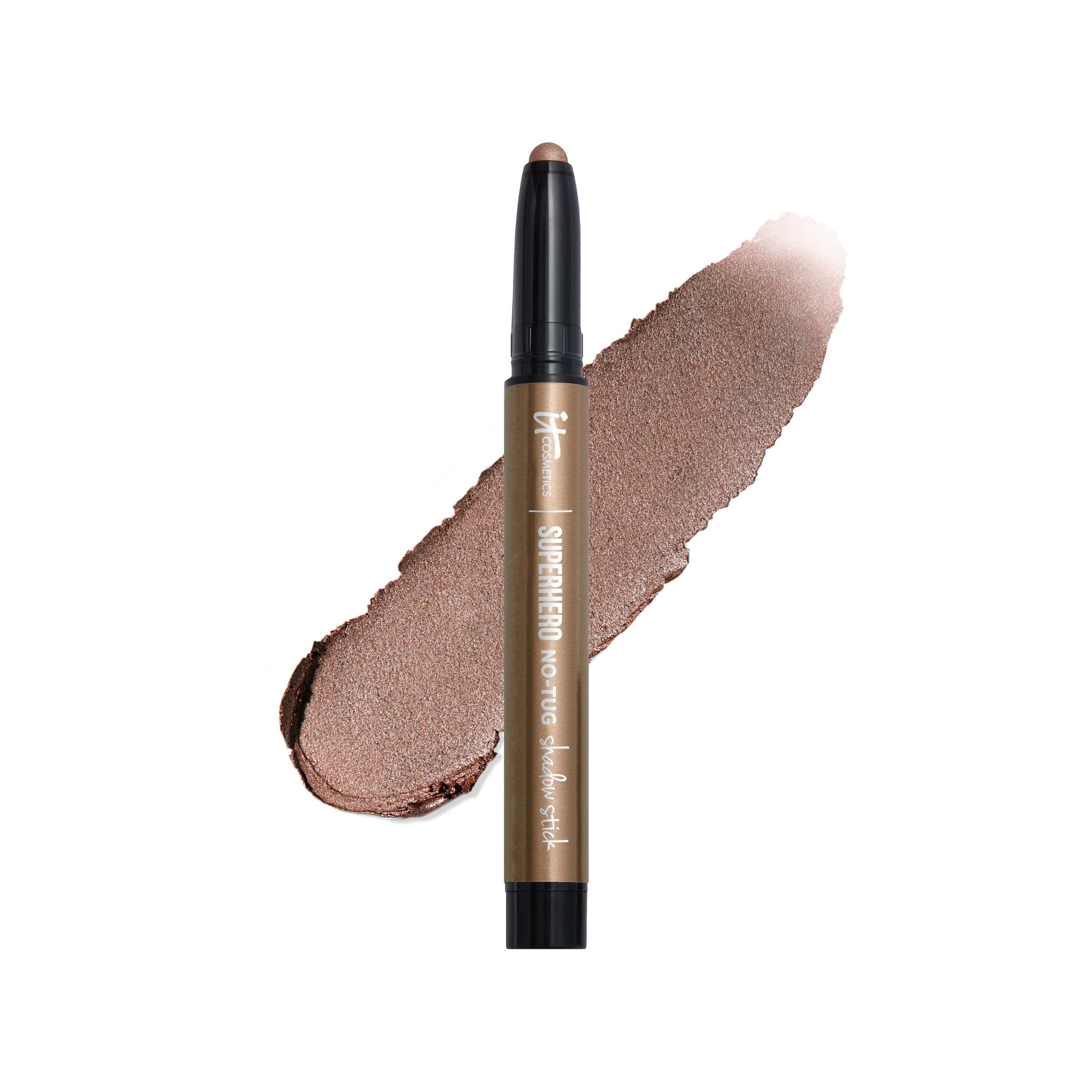 It Cosmetics Superhero No-Tug Waterproof Eyeshadow Stick, Super Slate - Metallic Pewter - Longwear, Blendable Cream Eyeshadow Wi