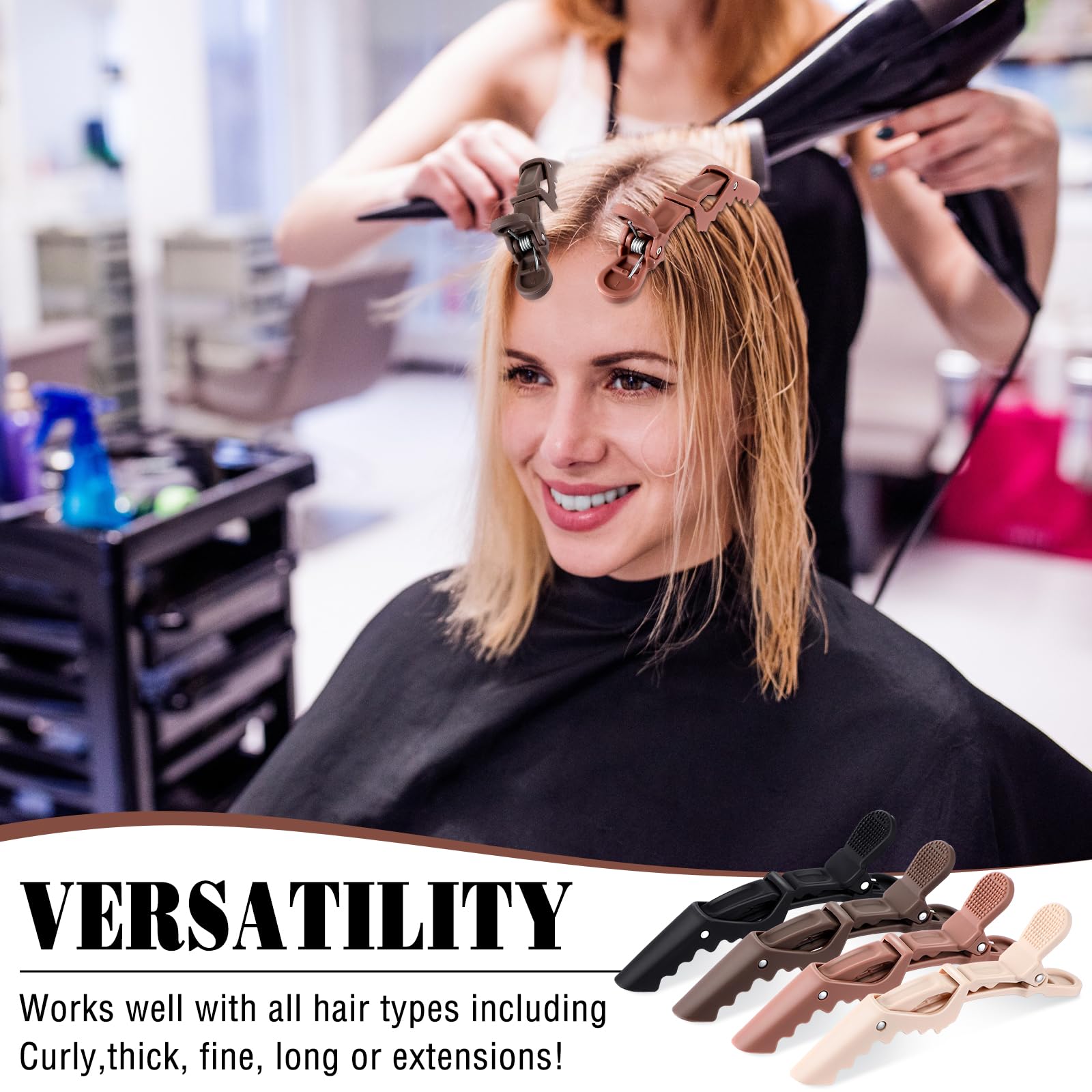 Havawish 12 Pcs Alligator Clips For Hair Styling Matte Alligator Hair Clips Crocodile Clips Hair Sectioning Clips For Women Hair