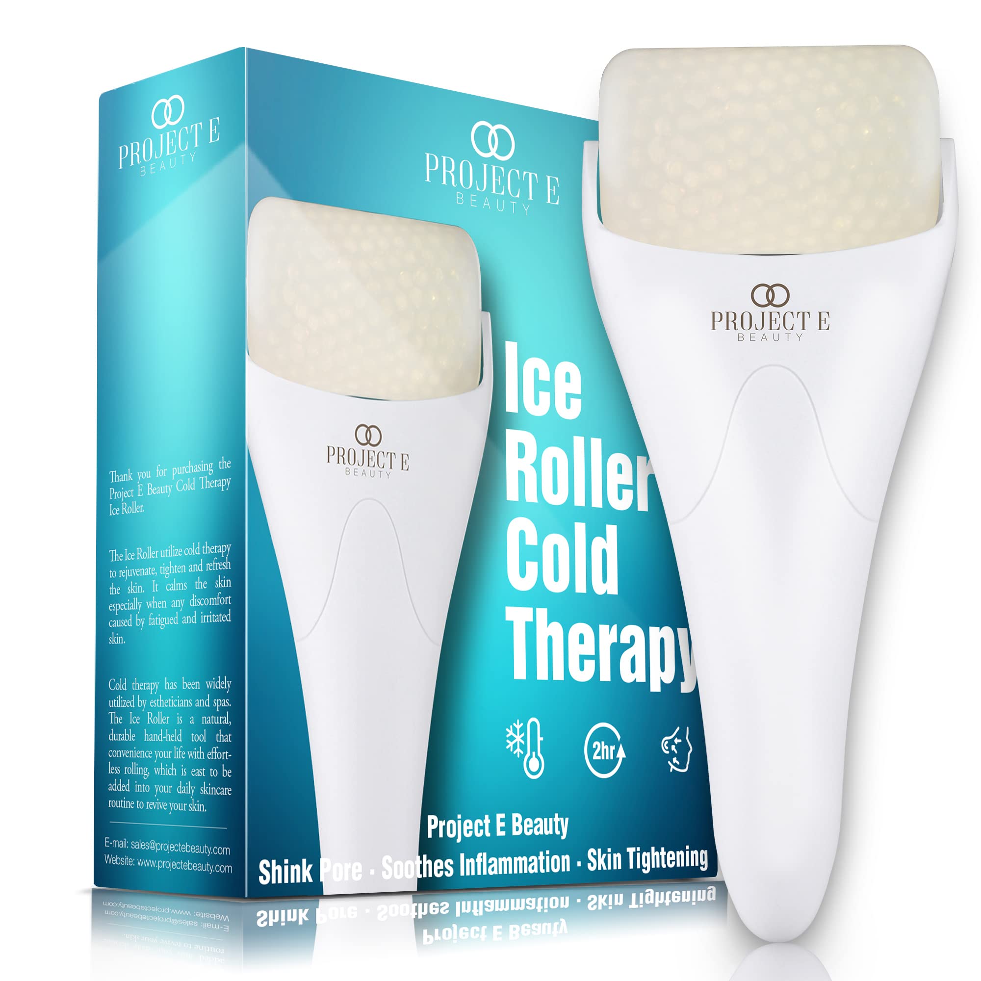 Project E Beauty Ice Roller Cold Therapy  Face Eye Body Massage Massager Under Eye Puffiness Brightening Cooling Cool Tightening