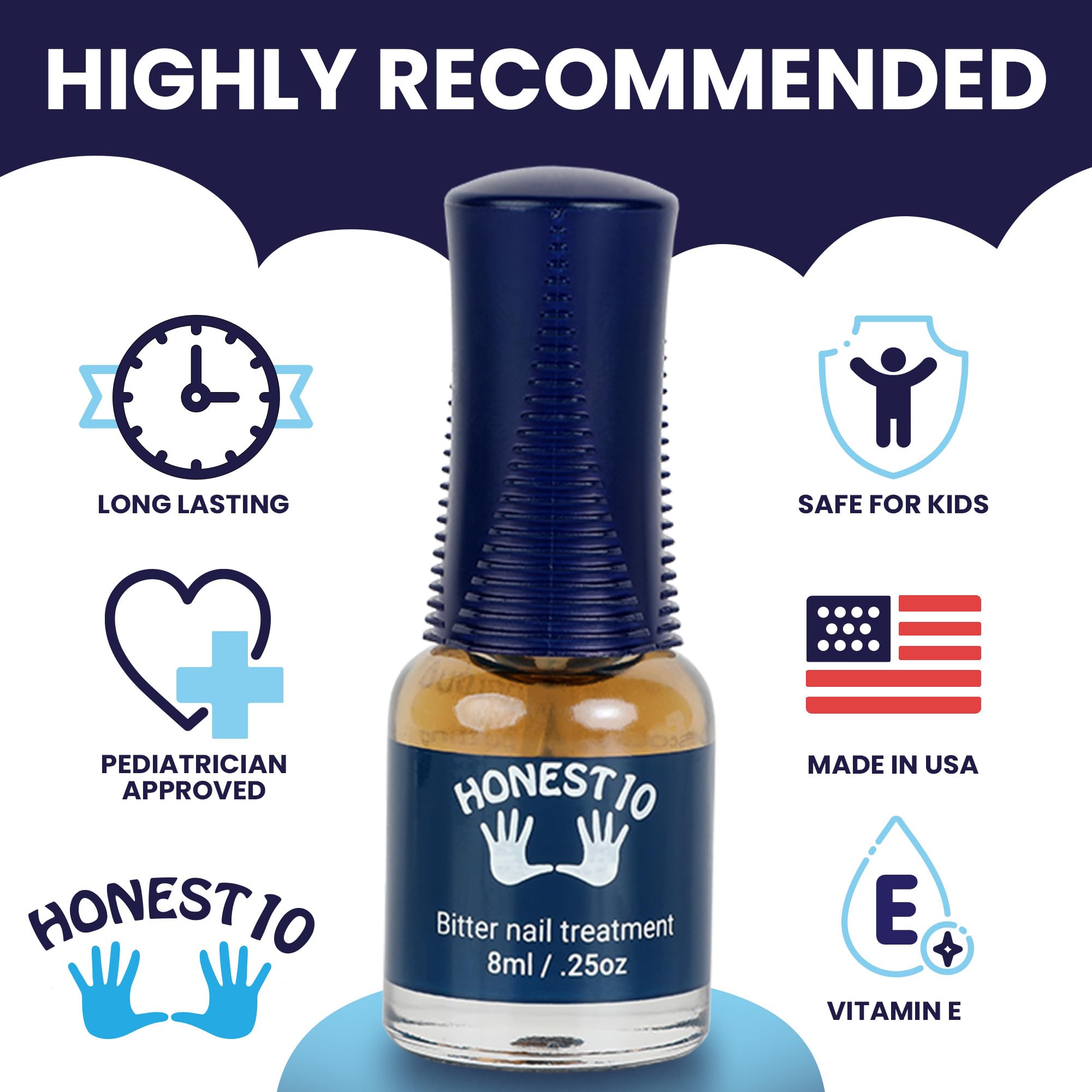 Honest10 Nail Biting Prevention For Kids & Adults - Break The Habit - Safe Bitter Nail Polish Formula, Lab Tested & Pediatric Md