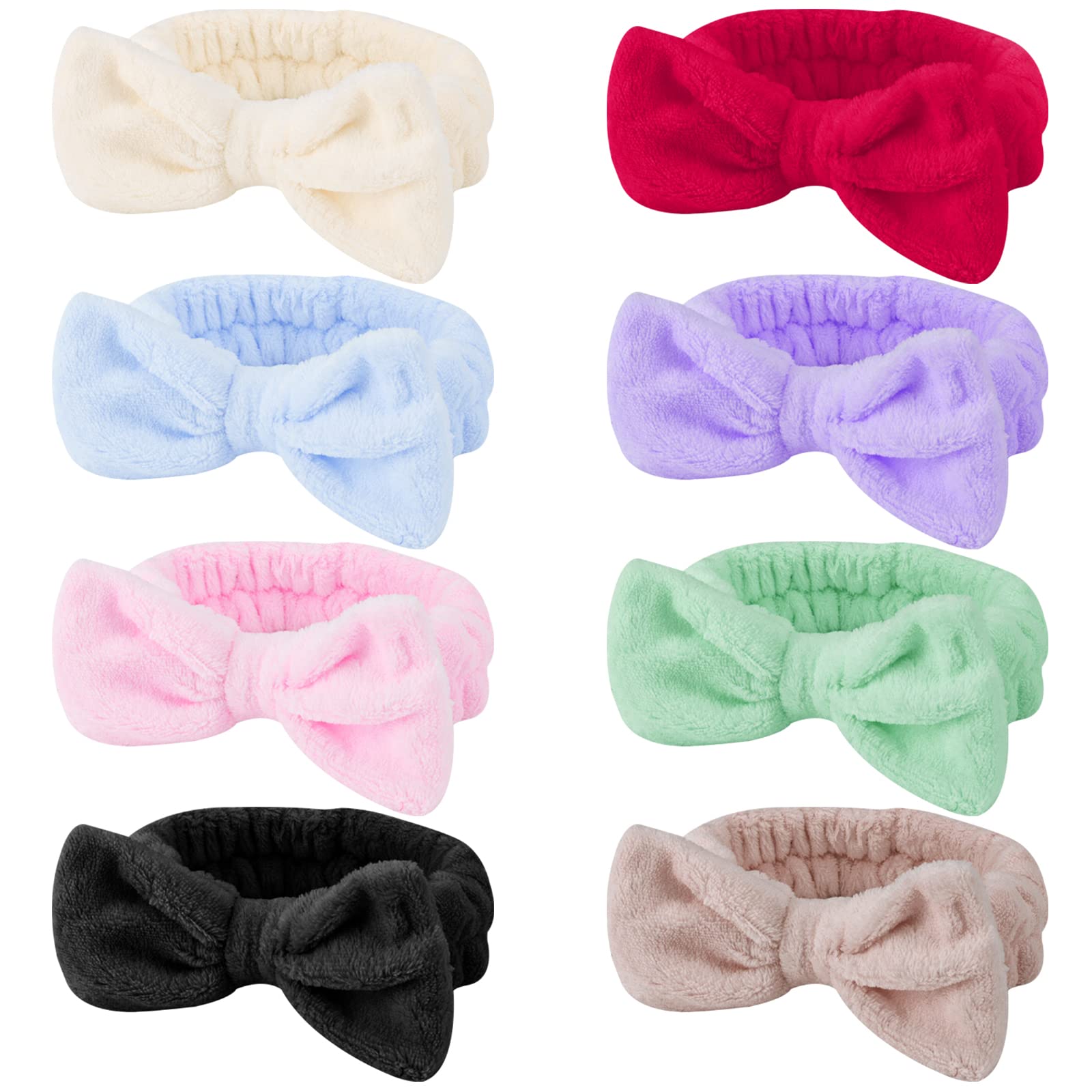 Ondder Spa Headband for Washing Face 8 Pack Aossrted Skincare Headbands for Women Girls Terry Cloth Cute Makeup Headbands Head B