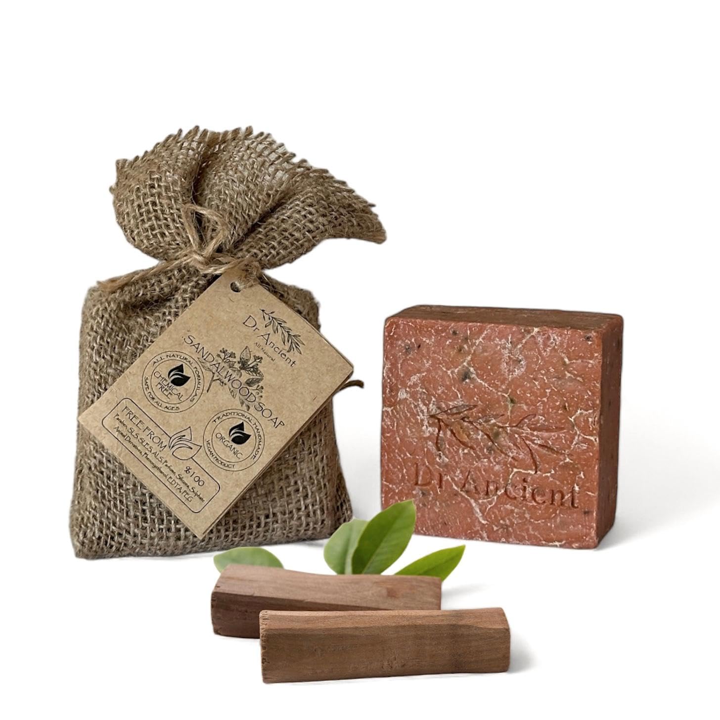 Dr.Ancient Sandalwood Soap Bar Organic Natural Vegan Traditional Handmade Antique - Anti-Aging - Absolutely No Chemicals! Pure N