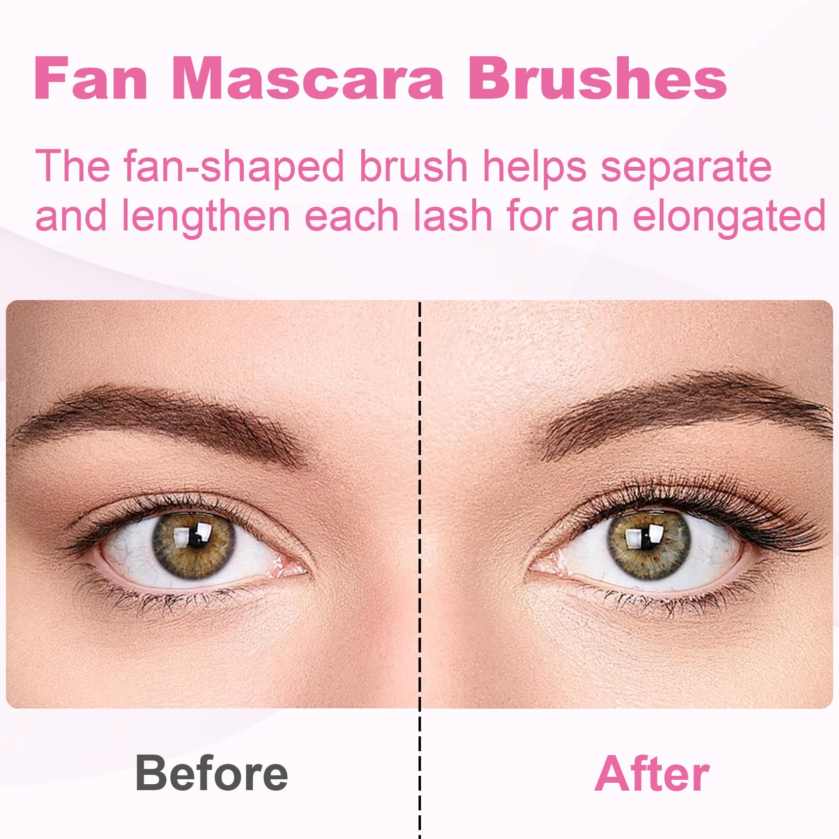 Pagow 2 Pcs Folding Angle Scalloped Lash Brush, Multifunctional Mascara Fan Brush For Lashes, Mascara Brush Eyelash Comb Separat