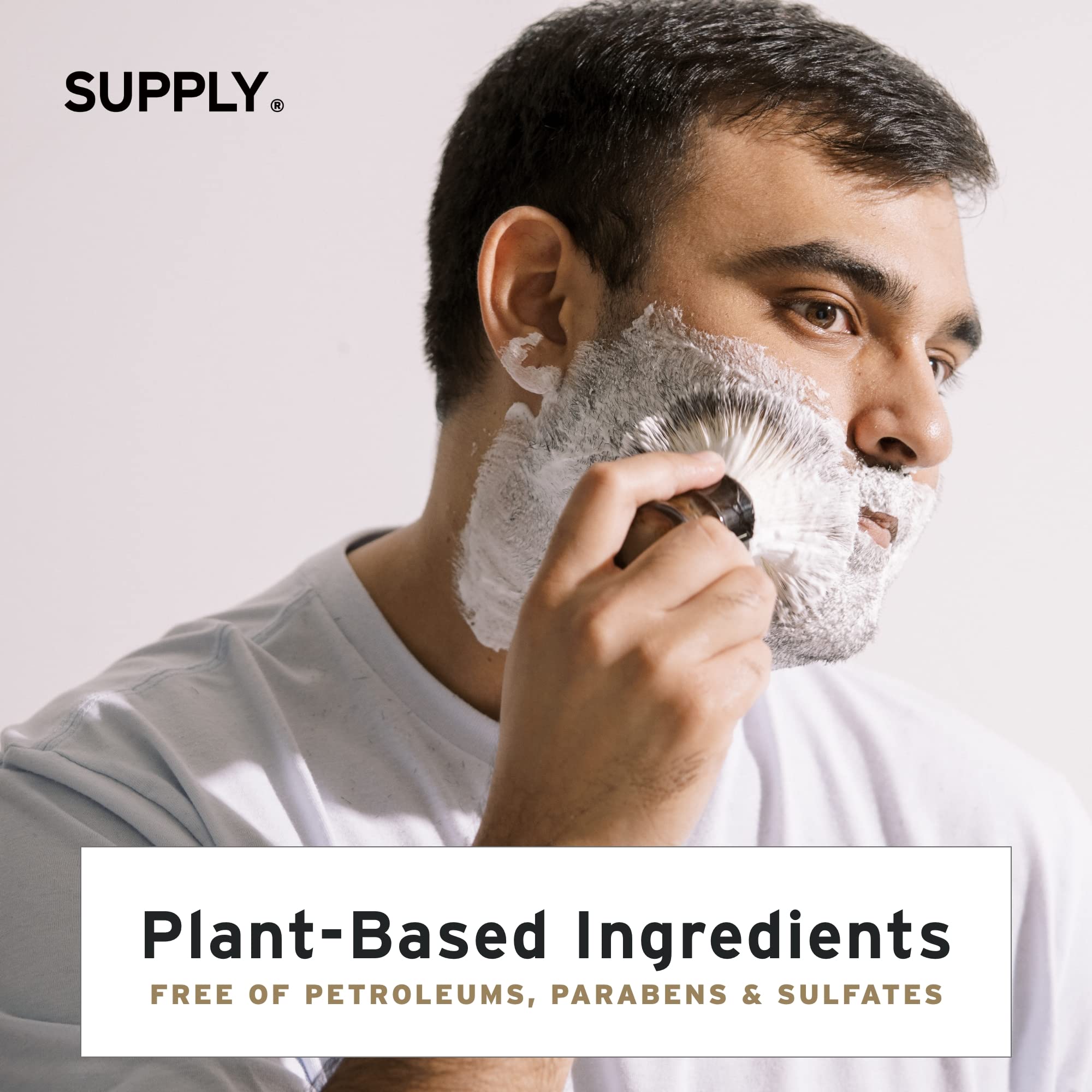 Supply Ultra Lather Shaving Cream Sandalwood & Cedar - Hypoallergenic Formula For Men - 3.4 Oz Jar - Naturally Soothes And Prote