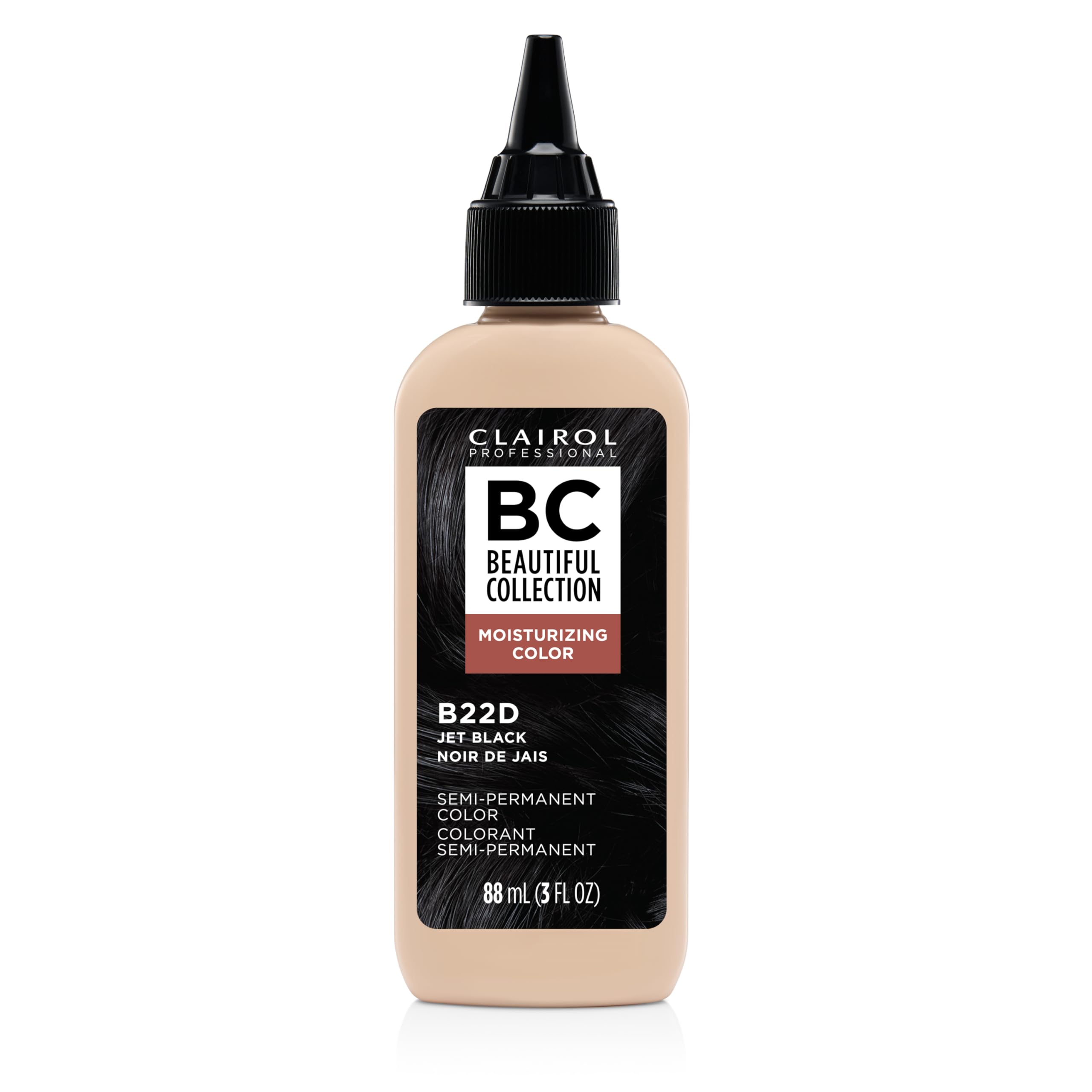 Clairol Professional Beautiful Collection Hair Color, 22D Jet Black, 3 oz.  Packaging May Vary