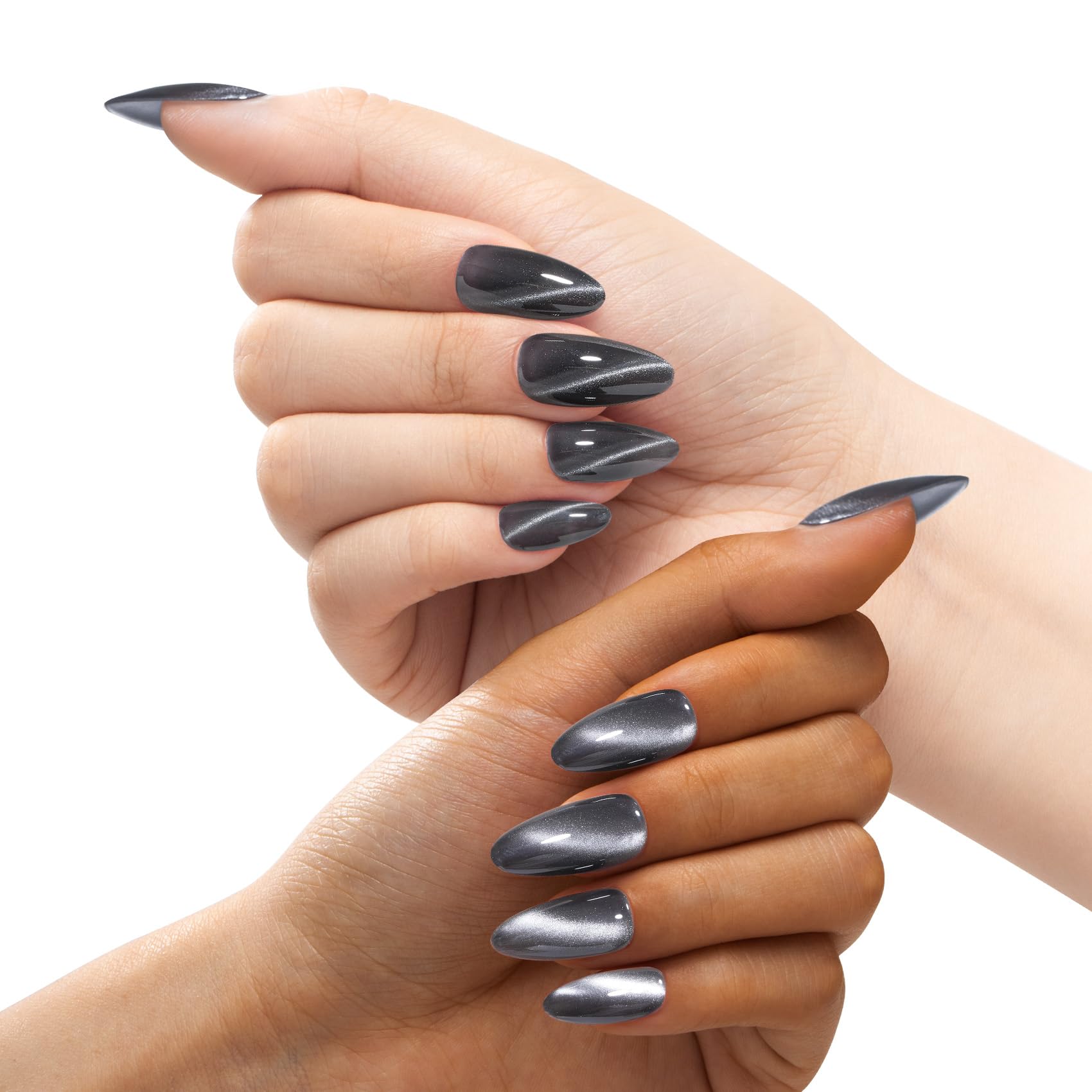 Maychao 15Ml Cat Eye Gel Nail Polish 1Pc Glassy Black Gel Polish With Magnet Soak Off Holographic Magnetic Nail Polish For Nail