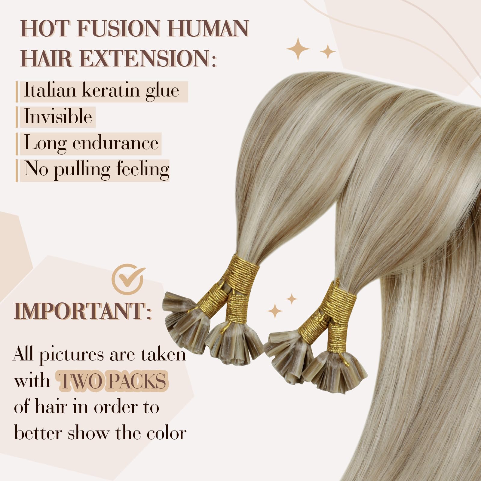 Hetto Remy Human Hair Utip Extensions #17 Ash Blonde Highlight #23 Light Blonde Utip Hair Extensions Fusion U Tip Extensions Rea