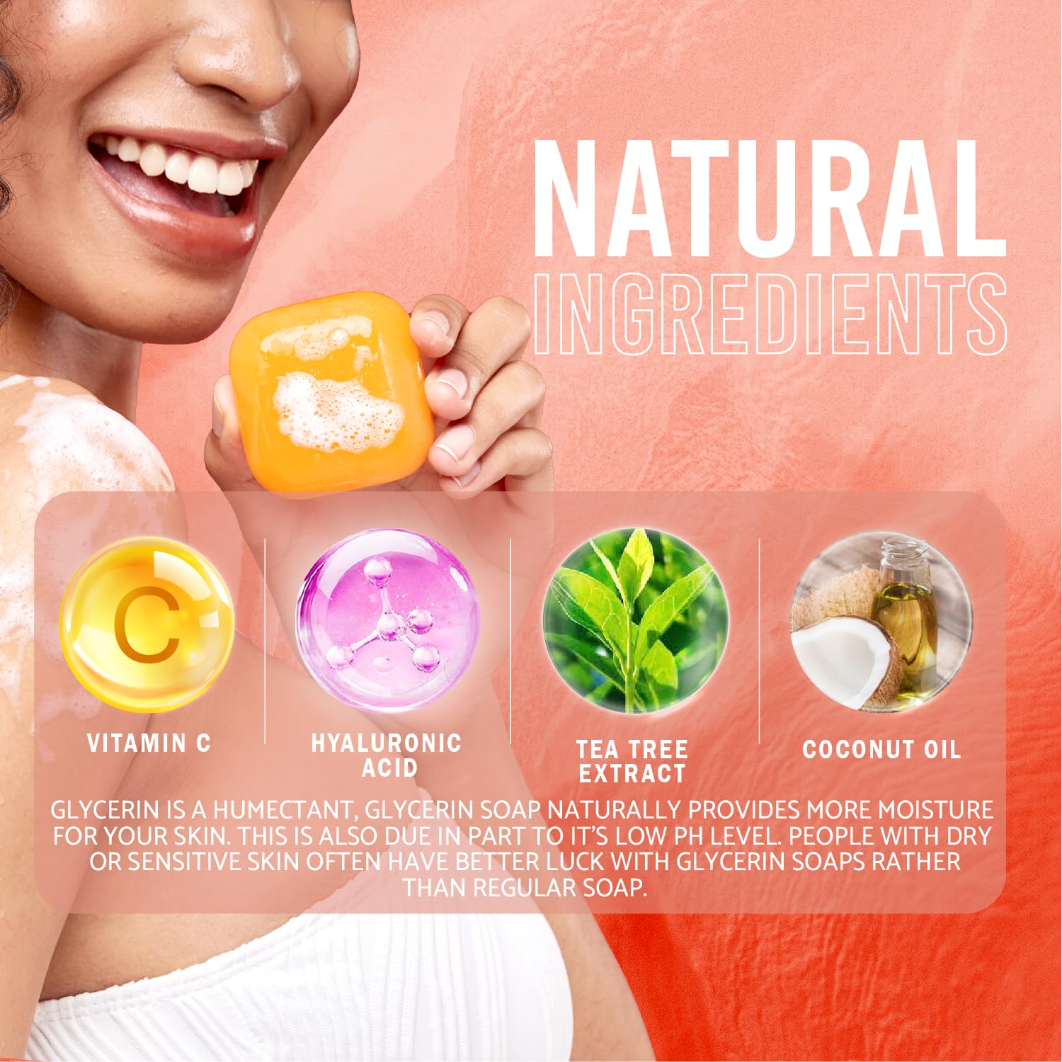 Pure Kojic Acid Skin Brightening Soap For Reduce Dark Spots & Glowing Skin, Moisturizing For Face & Body, Reduce Acne Scars, Mel