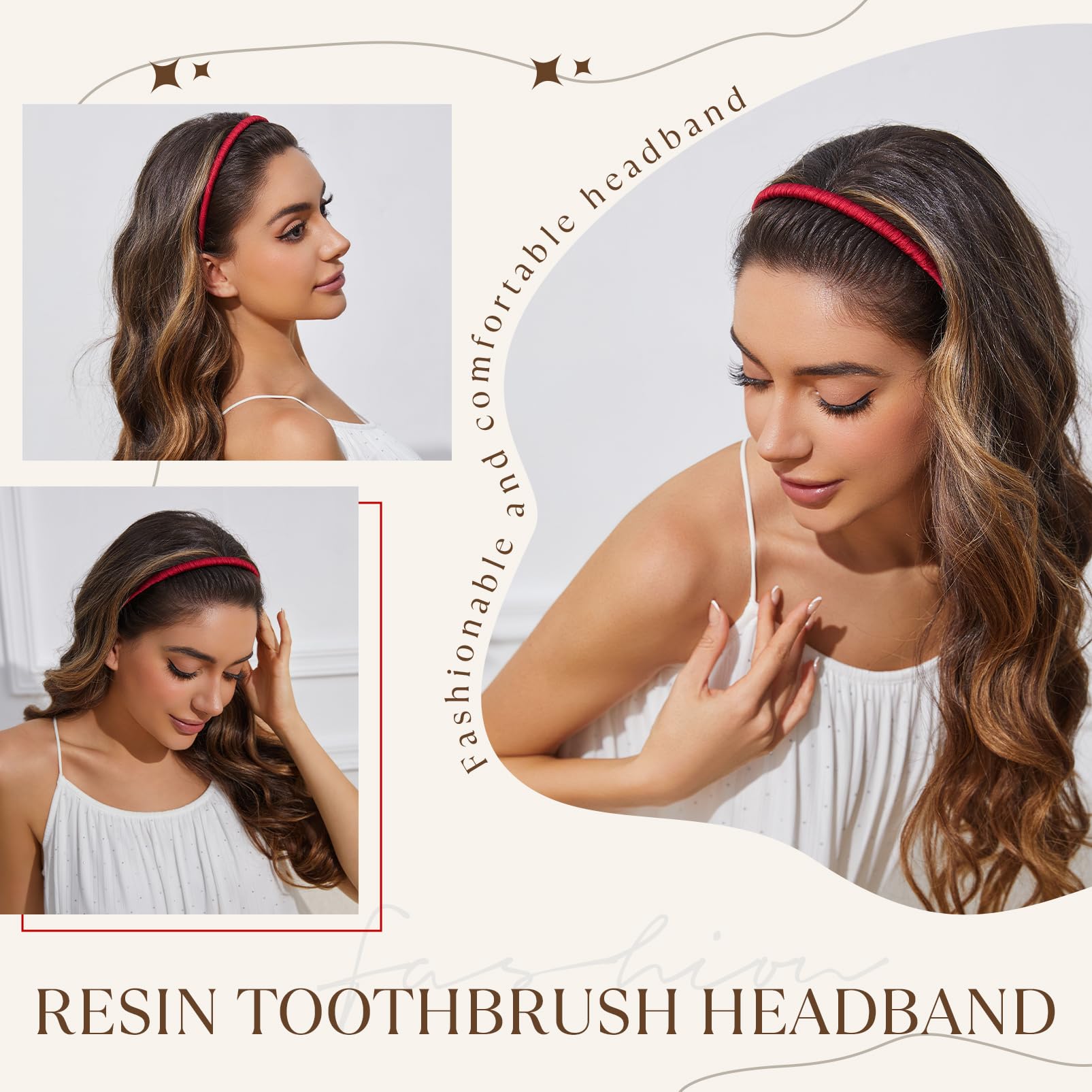 Sthuahe4Pc Multicolor Protection Resin Teeth Comb Hair Hoop Hairband Headband Hair Accessories By Beauty Hair (4 Color)