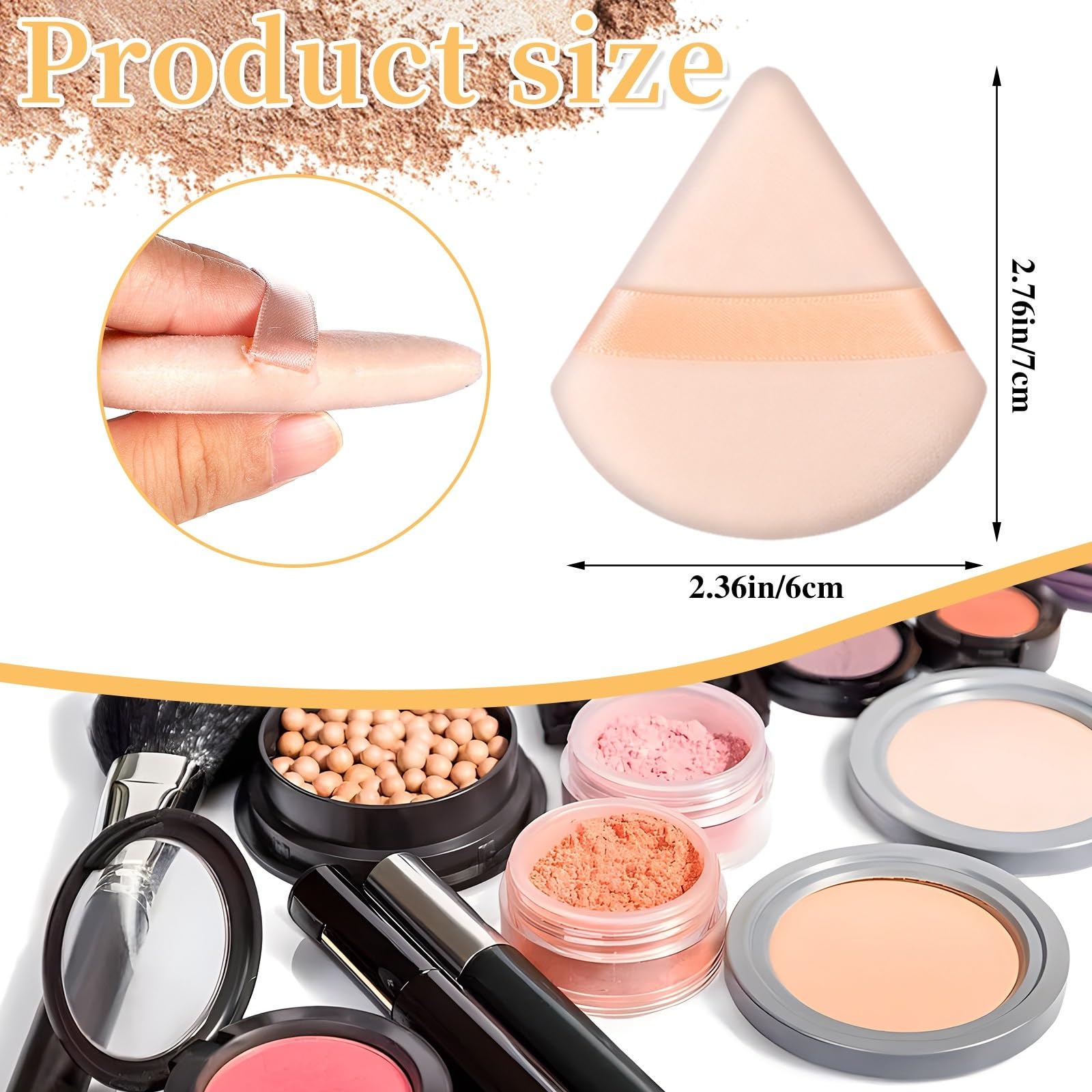 Pimoys 6 Pieces Powder Puff Soft Makeup Sponge Triangle Make Puff For Face Powder Cosmetic Foundation Sponge Beauty Makeup Tool,