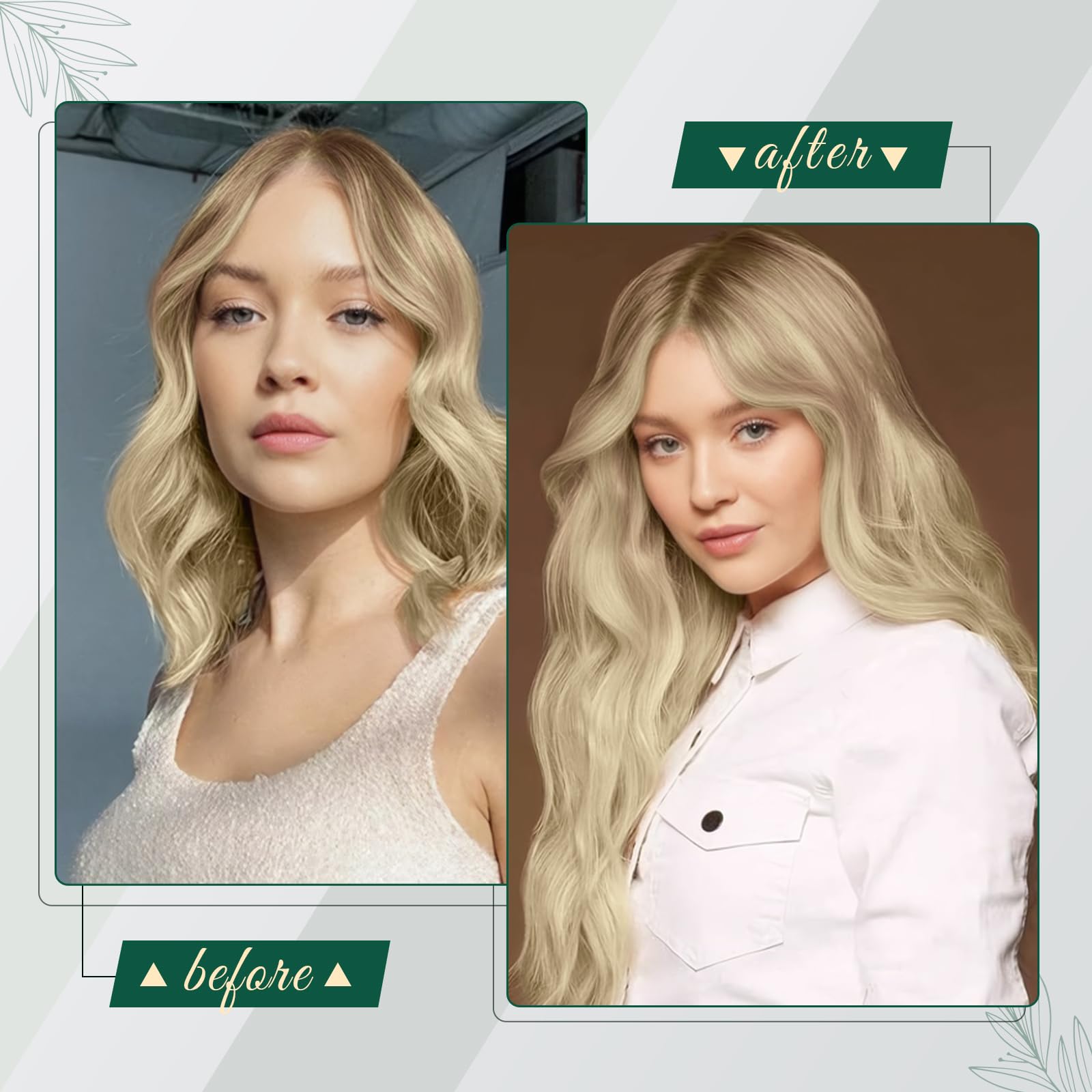 RUNATURE Balayage Weft Hair Extensions Human Hair Straight Blonde Hair Weft Extensions Real Human Hair Short Ash Blonde to Light