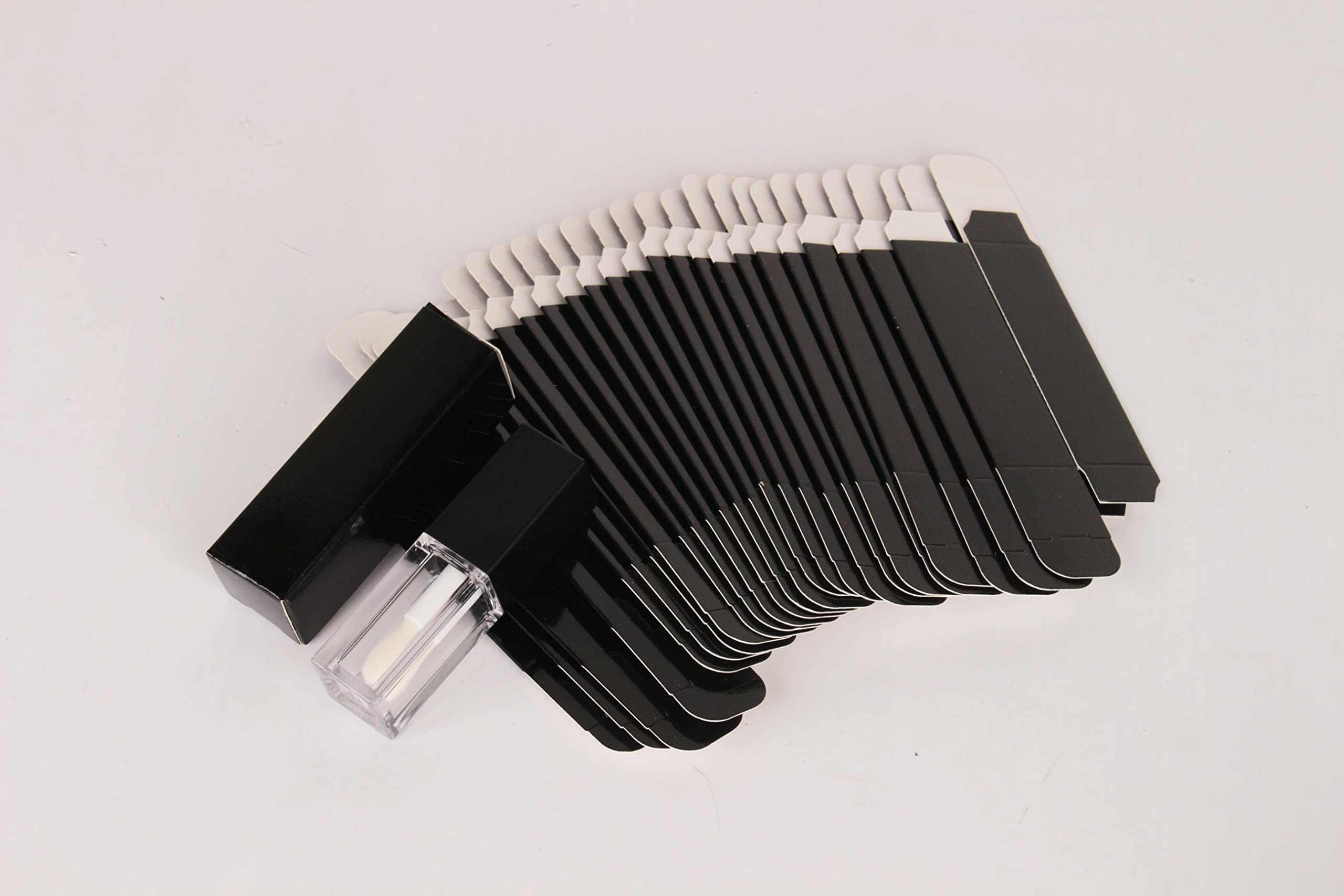Cosidea 25Pcs 25 * 25 * 86Mm Craft Paper Box For Lip Gloss 350Gms Lipstick Packing Box For Lipgloss Tubes(Black Paper Box 25Pcs)