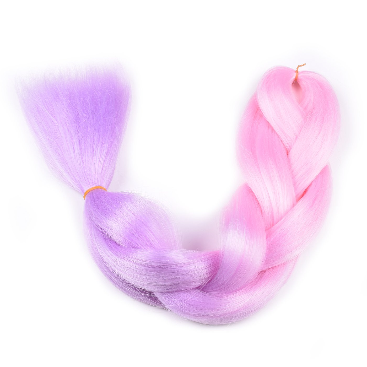 Bacana Ombre Braiding Hair Kanekalon Light Pink/Light Purple 3 Packs Jumbo Braid In Hair Extension Ombre Colors High Temperature