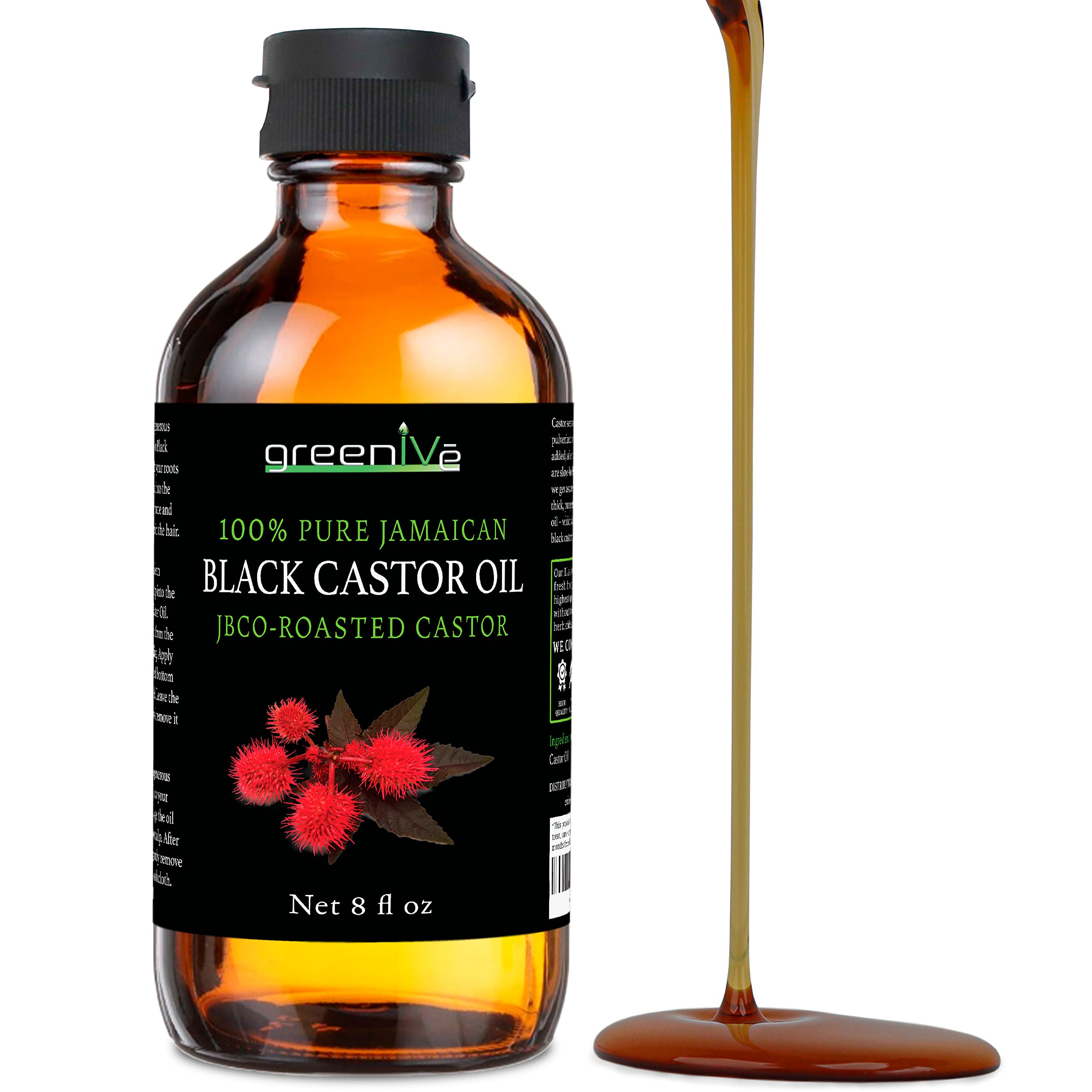 GreenIVe  Jamaican Black Castor Oil  100% Pure  Exclusively on Amazon (8 Ounce)