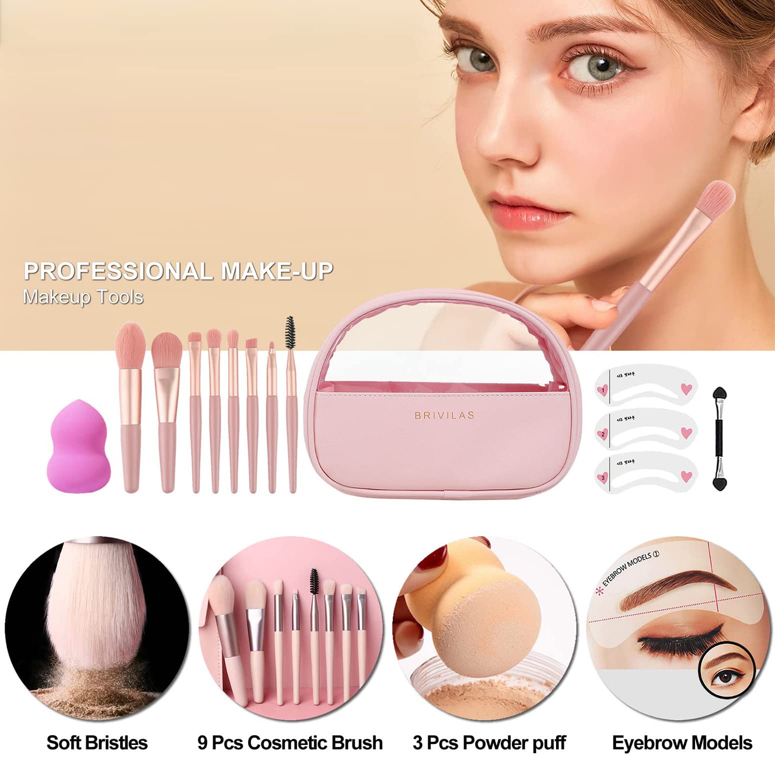 MISS ROSE M All In One Full Makeup Kit for Women, Multipurpose Makeup Sets, Beginners and Professionals Alike, Easy to Carry(Pin