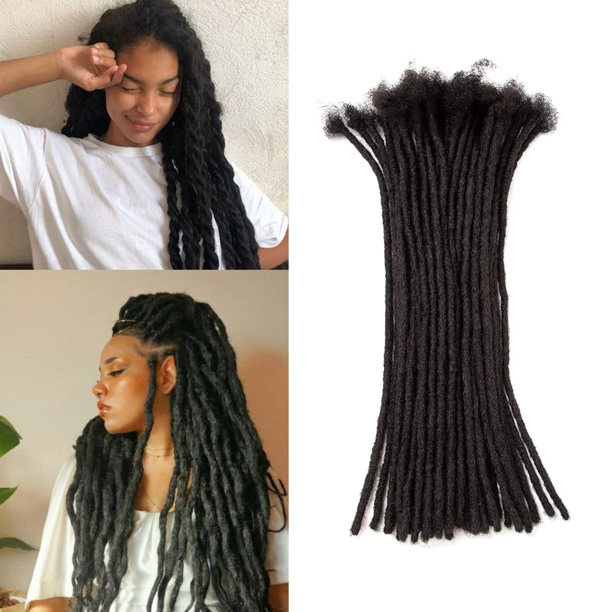 Teresa Small 0.4cm and Medium 0.8cm Width 14 Inch 40 Strands 100% Human Hair Dreadlock Extensions for Men/Women/Kids 0.4cm Width