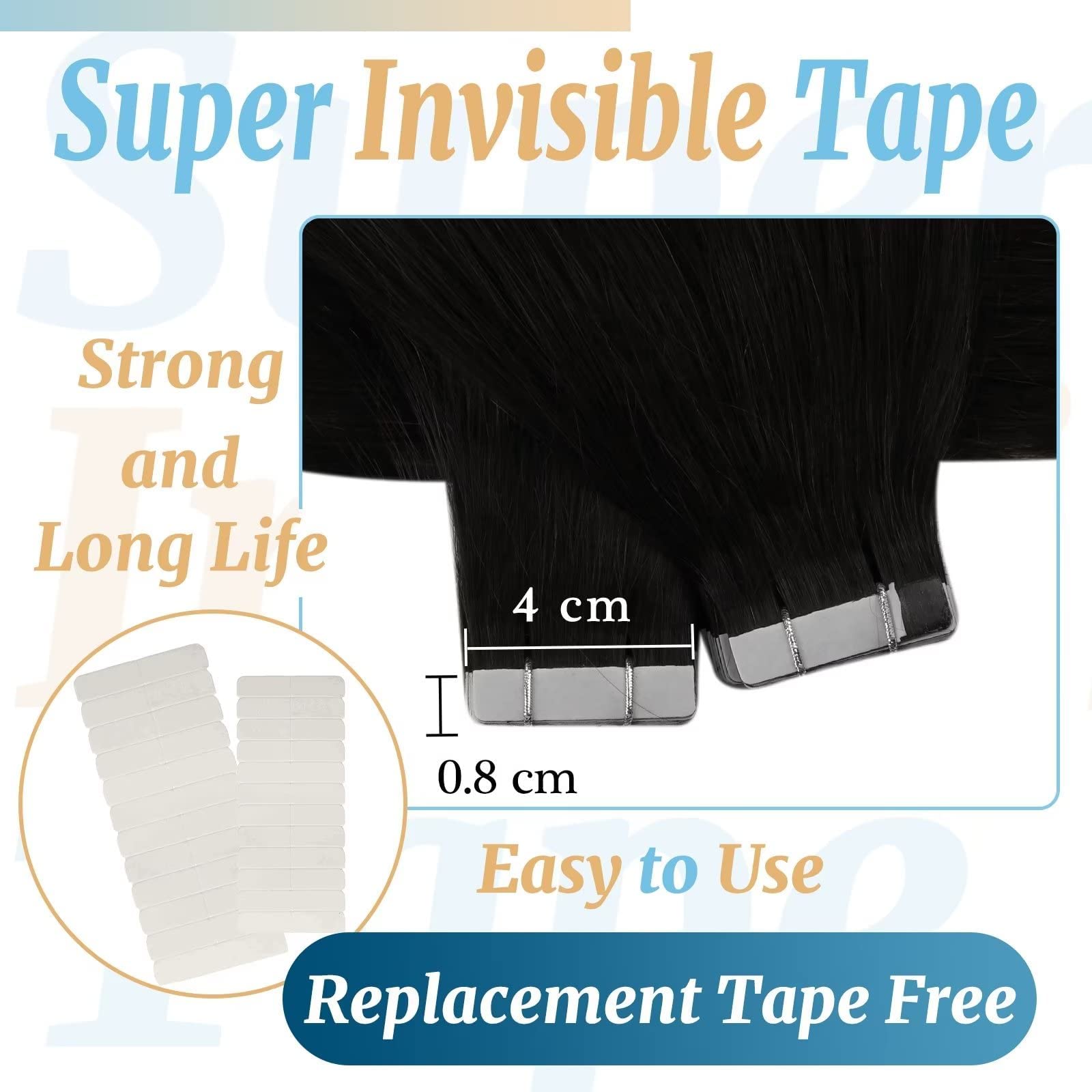 Ve Sunny Black Tape On Hair Extensions Human Hair Black Real Hair Extensions Tape In Human Hair Natural Black Tape Ins Black Hai